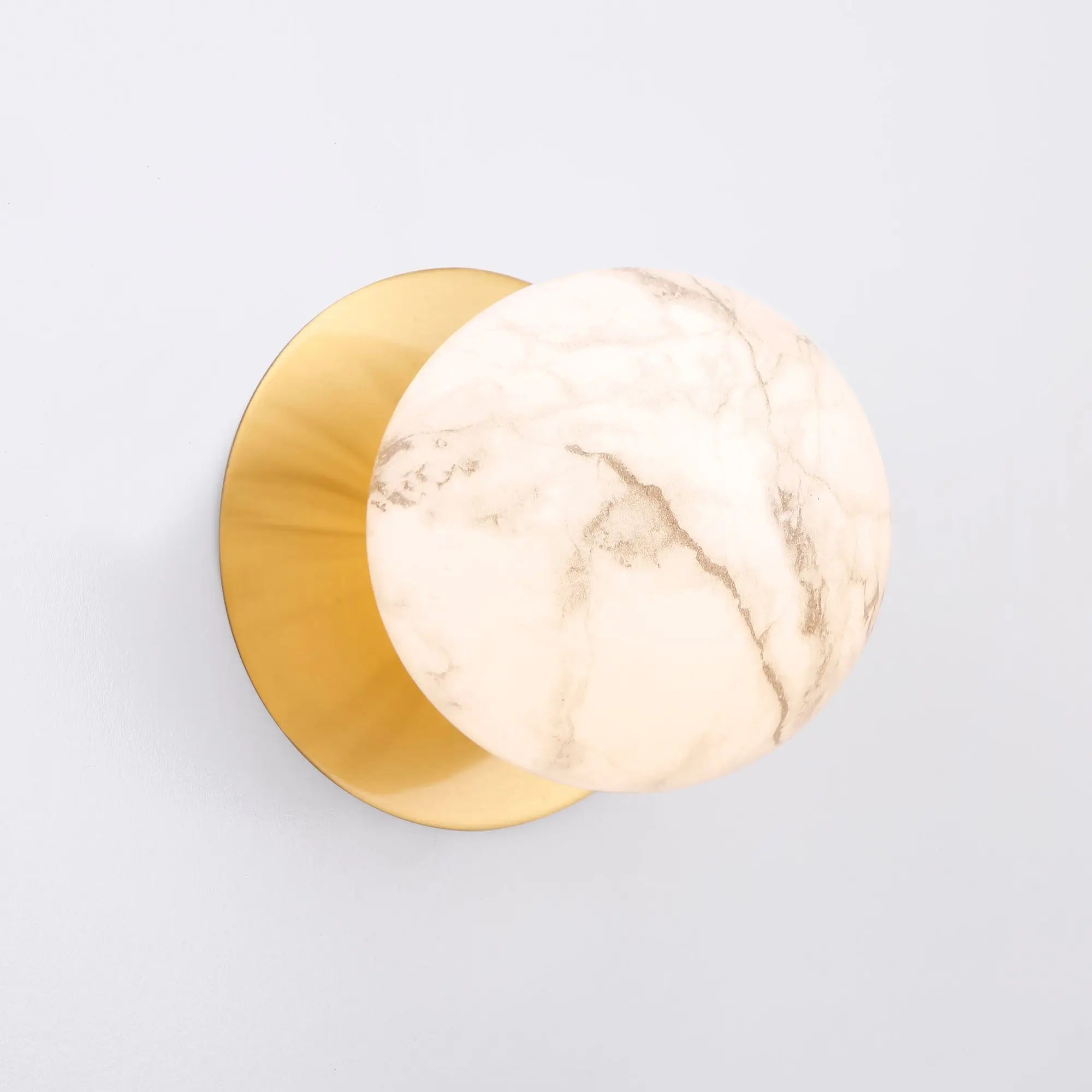 Odessa Marble Opal Glass LED Wall Light with Brass Base - Warm White/Large