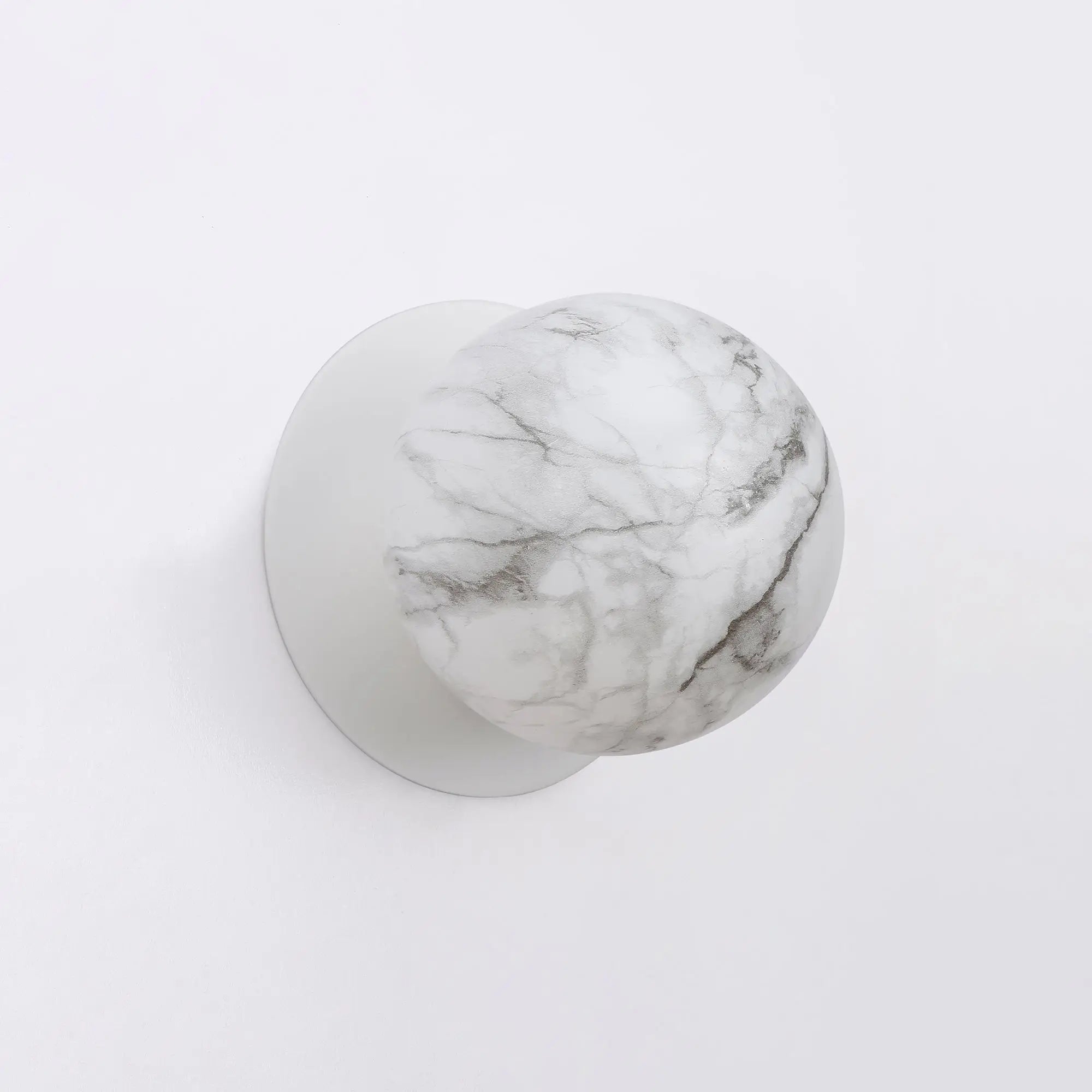 Odessa Marble Opal Glass LED Wall Light with White Base - Warm White/Small