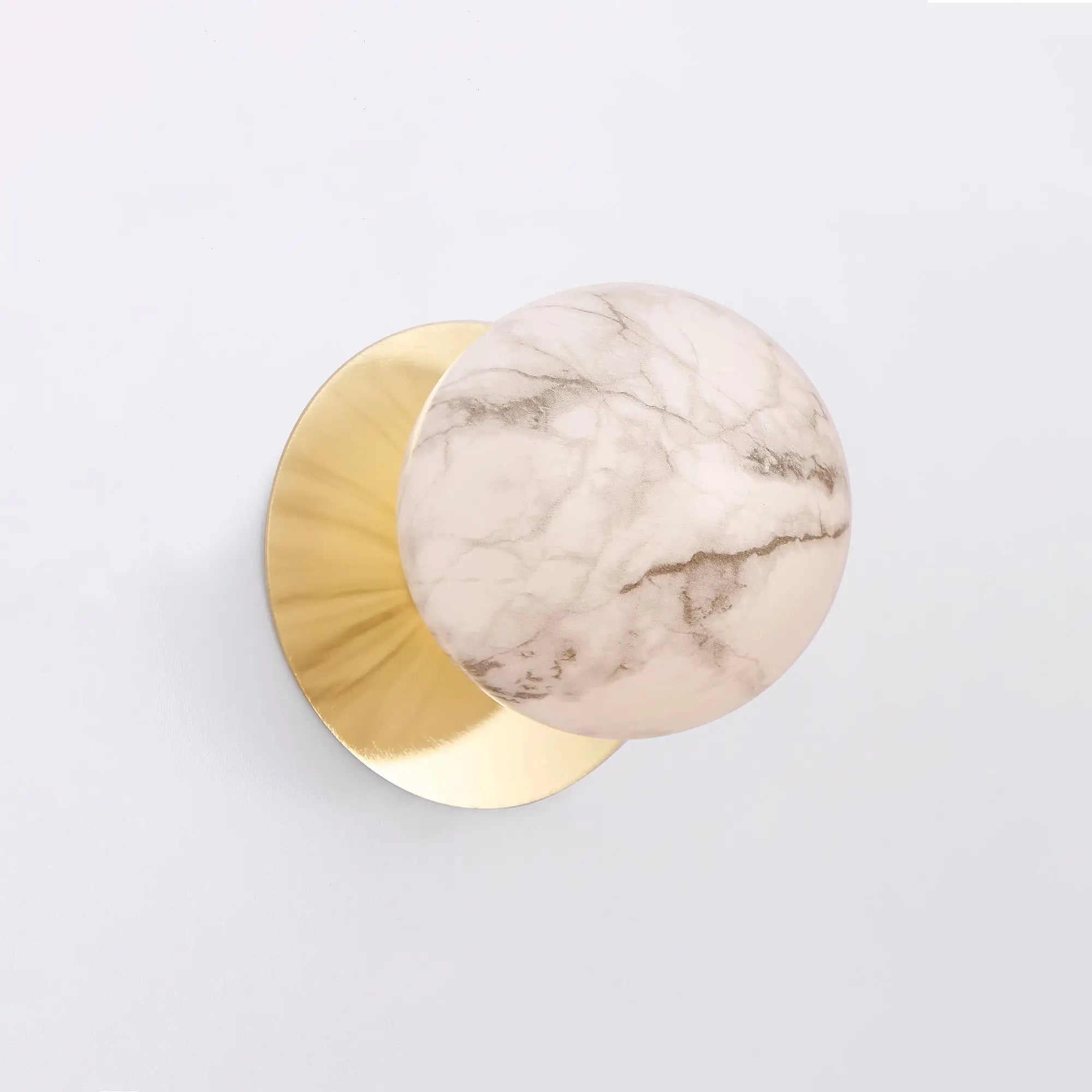 Odessa Marble Opal Glass LED Wall Light with Gold Base - Warm White/Small