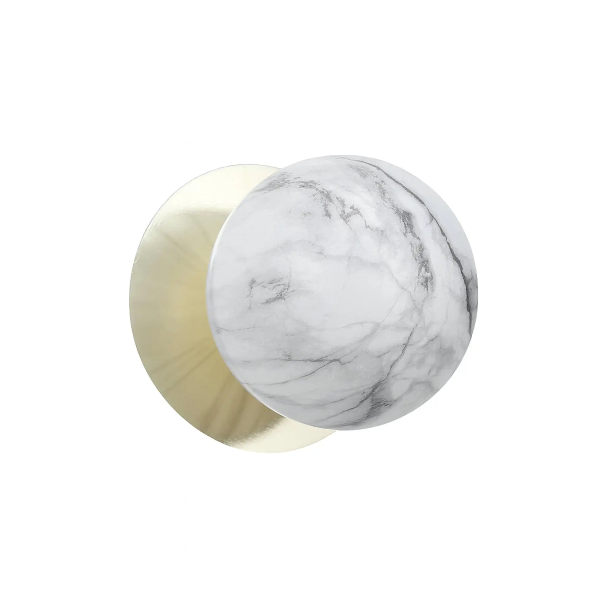 Odessa Marble Opal Glass LED Wall Light with Gold Base - White/Small