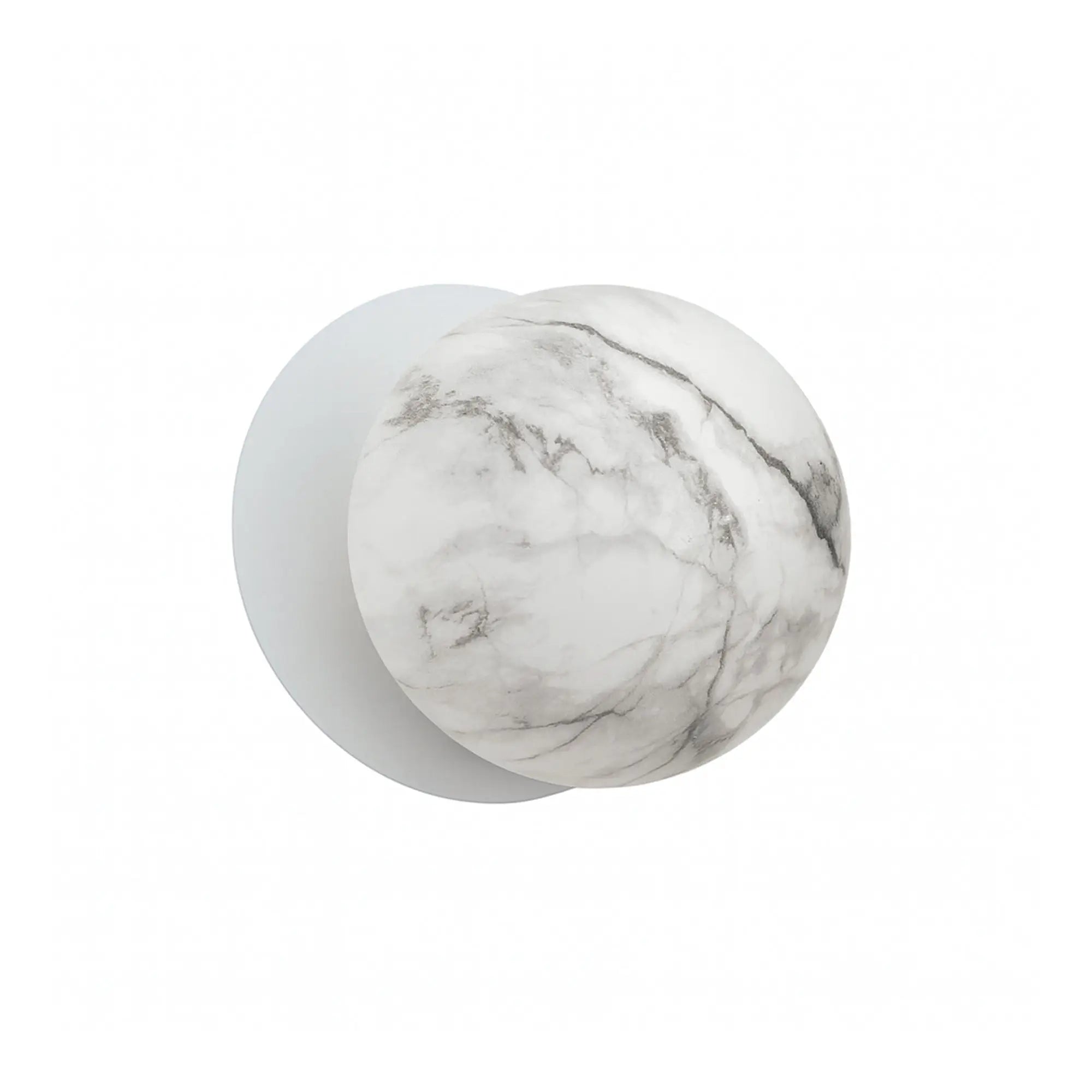 Odessa Marble Opal Glass LED Wall Light with White Base - White/Small