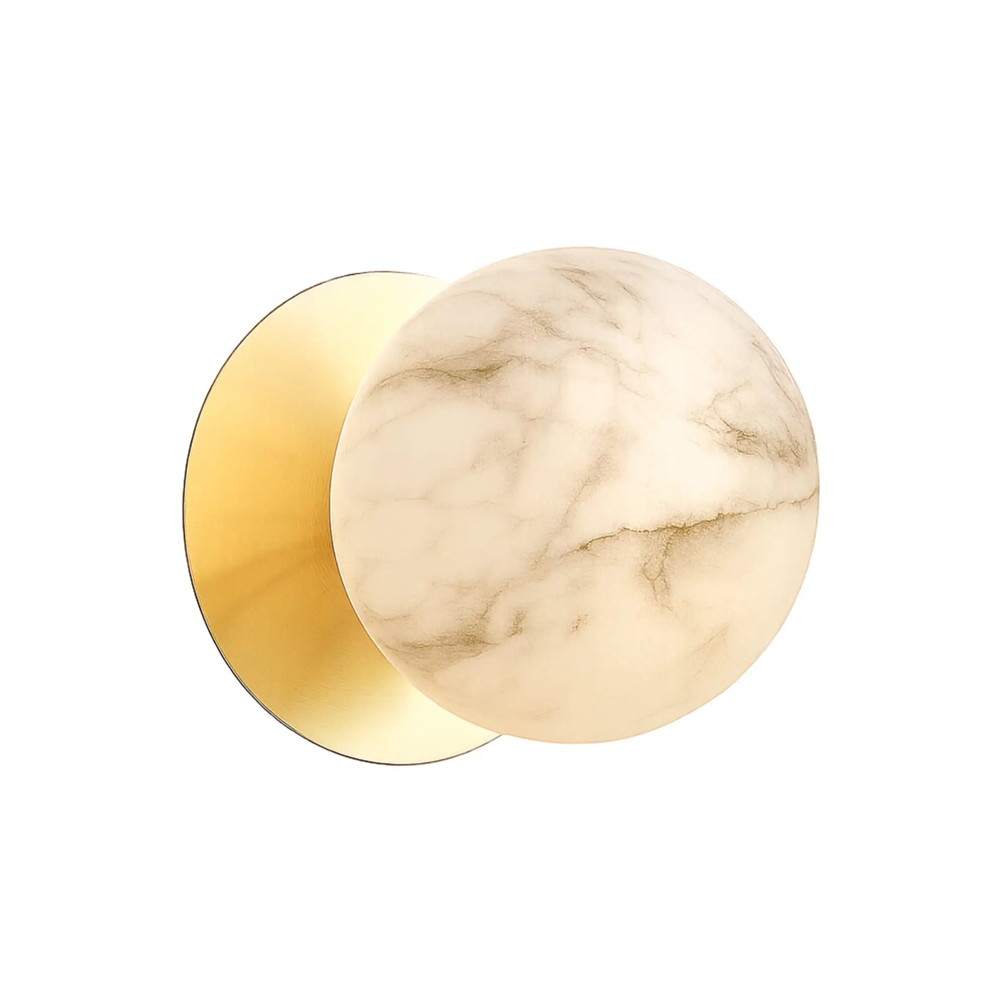 Odessa Marble Opal Glass LED Wall Light with Gold Base - Warm White/Large