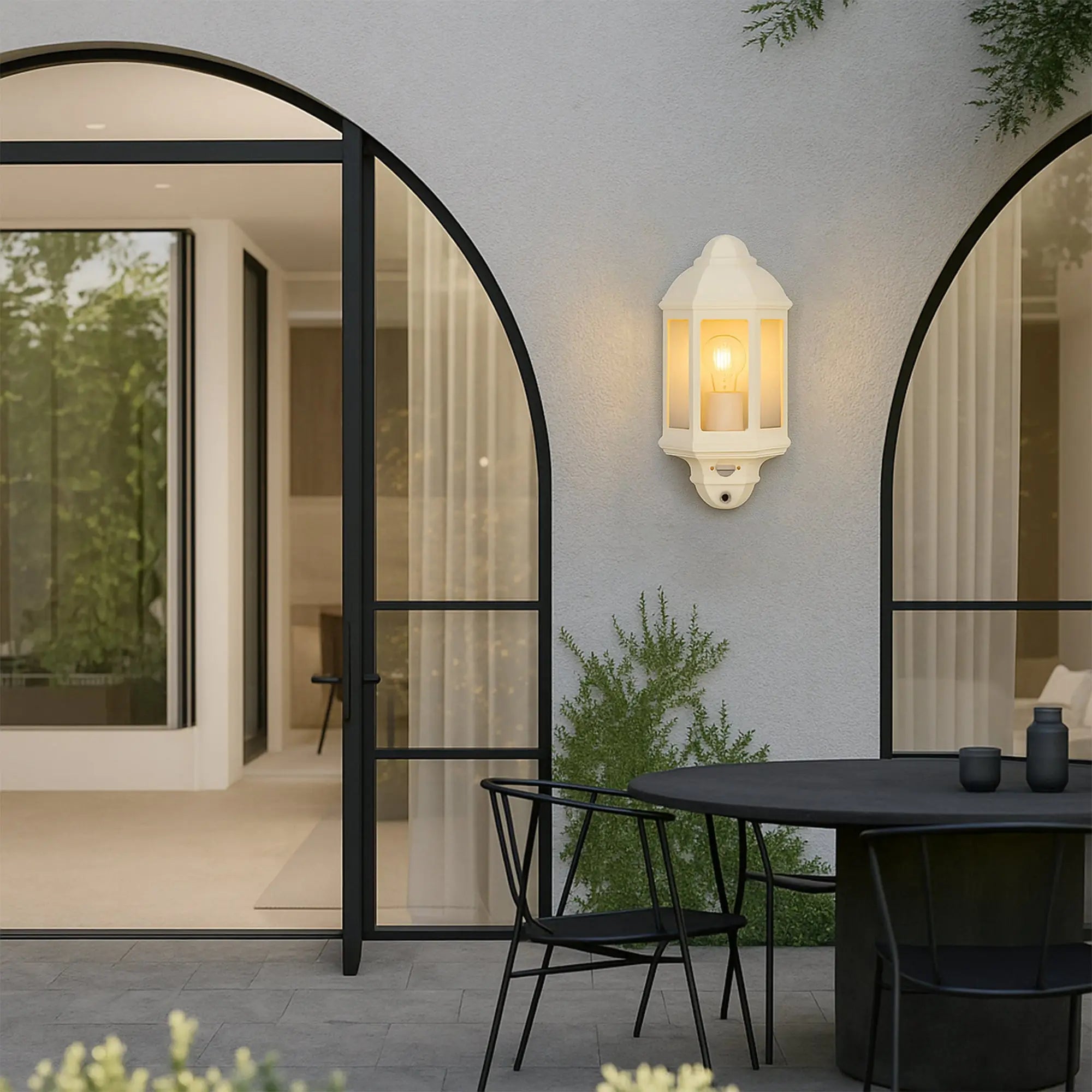 Lexi Lighting Avara Outdoor Wall Sconce With Sensor - Beige