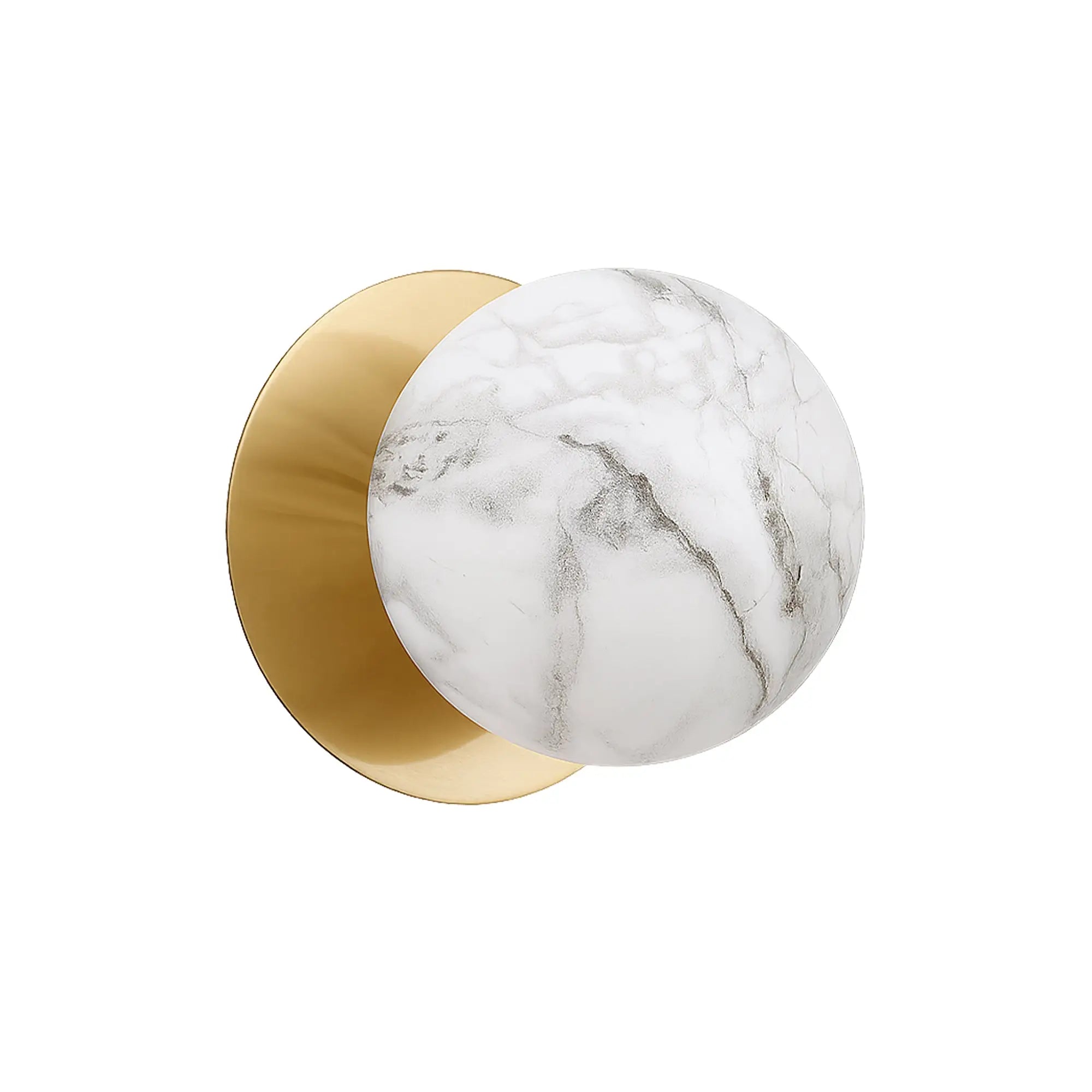 Odessa Marble Opal Glass LED Wall Light with Brass Base - Warm White/Small