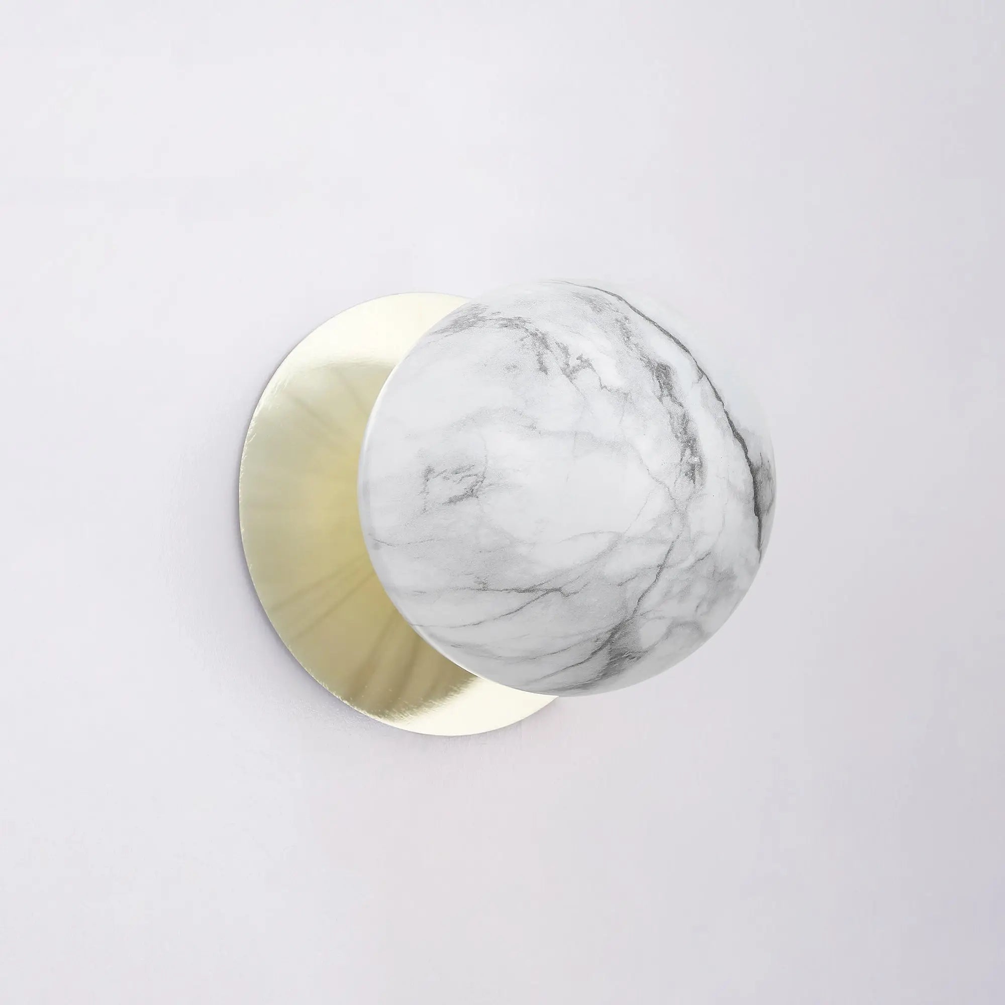 Odessa Marble Opal Glass LED Wall Light with Gold Base - White/Small