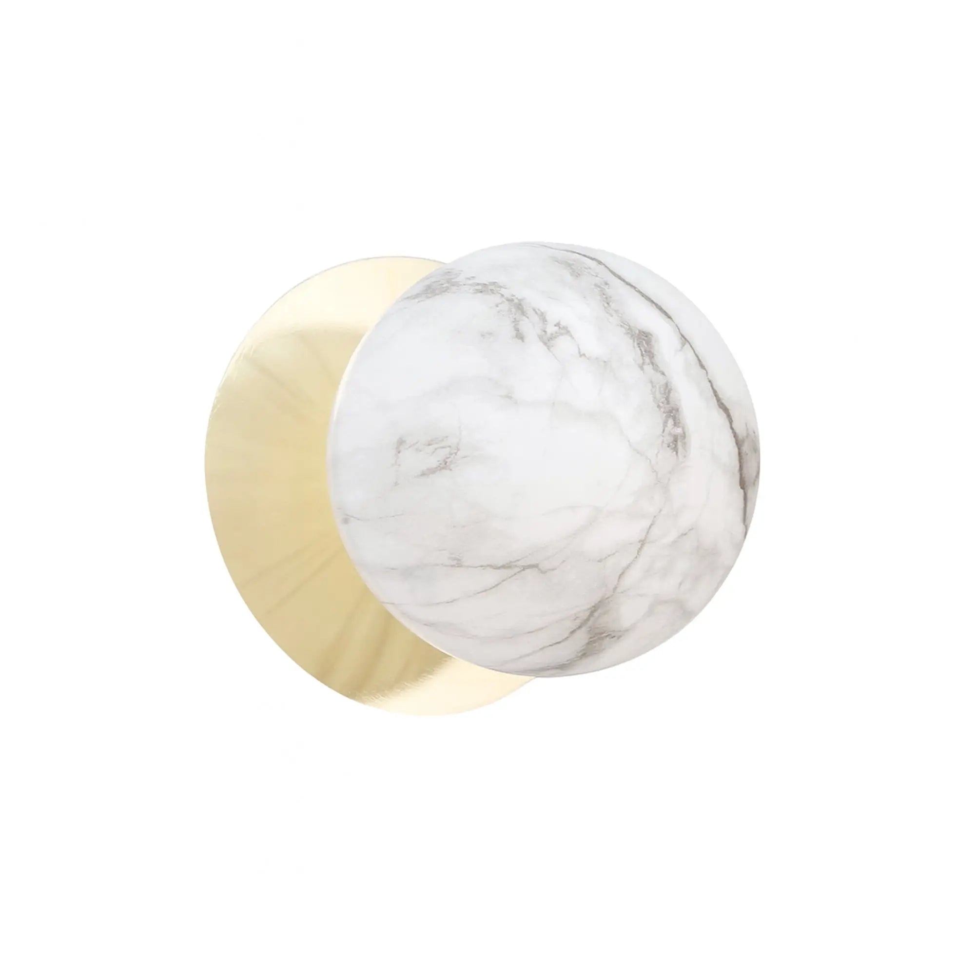 Odessa Marble Opal Glass LED Wall Light with Gold Base - White/Small