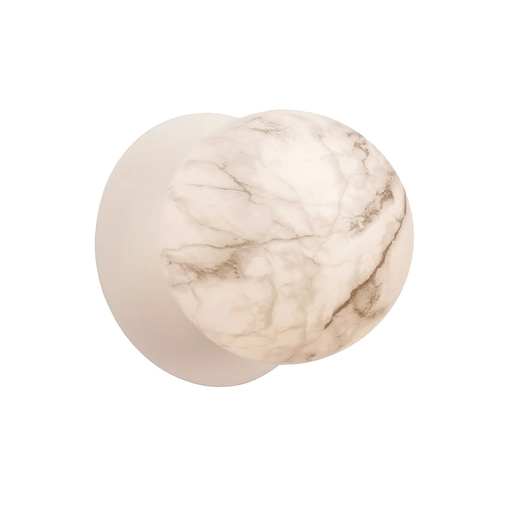 Odessa Marble Opal Glass LED Wall Light with White Base - Warm White/Large