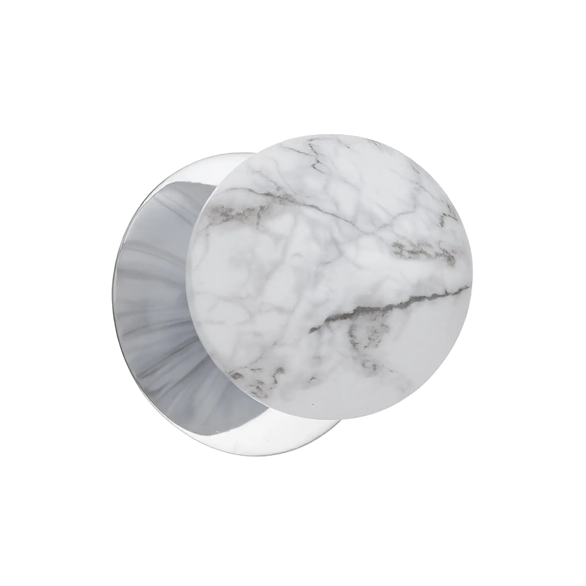 Odessa Marble Opal Glass LED Wall Light with Chrome Base - White/Large