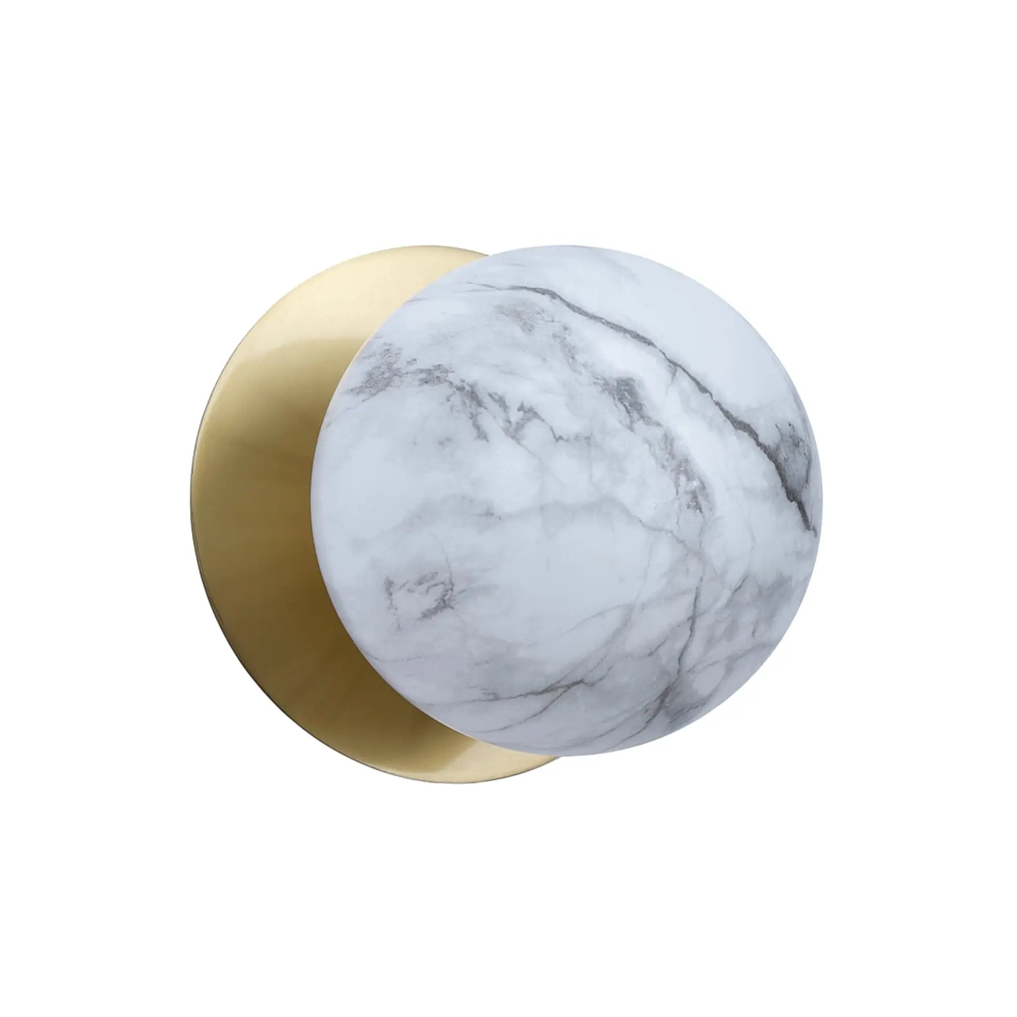 Odessa Marble Opal Glass LED Wall Light with Brass Base - White/Large