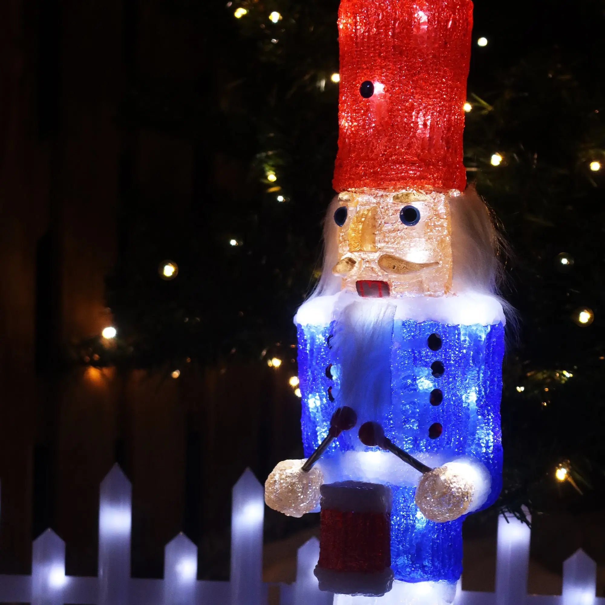 Lexi Lighting Acrylic Nutcracker V1 White Led 57cm