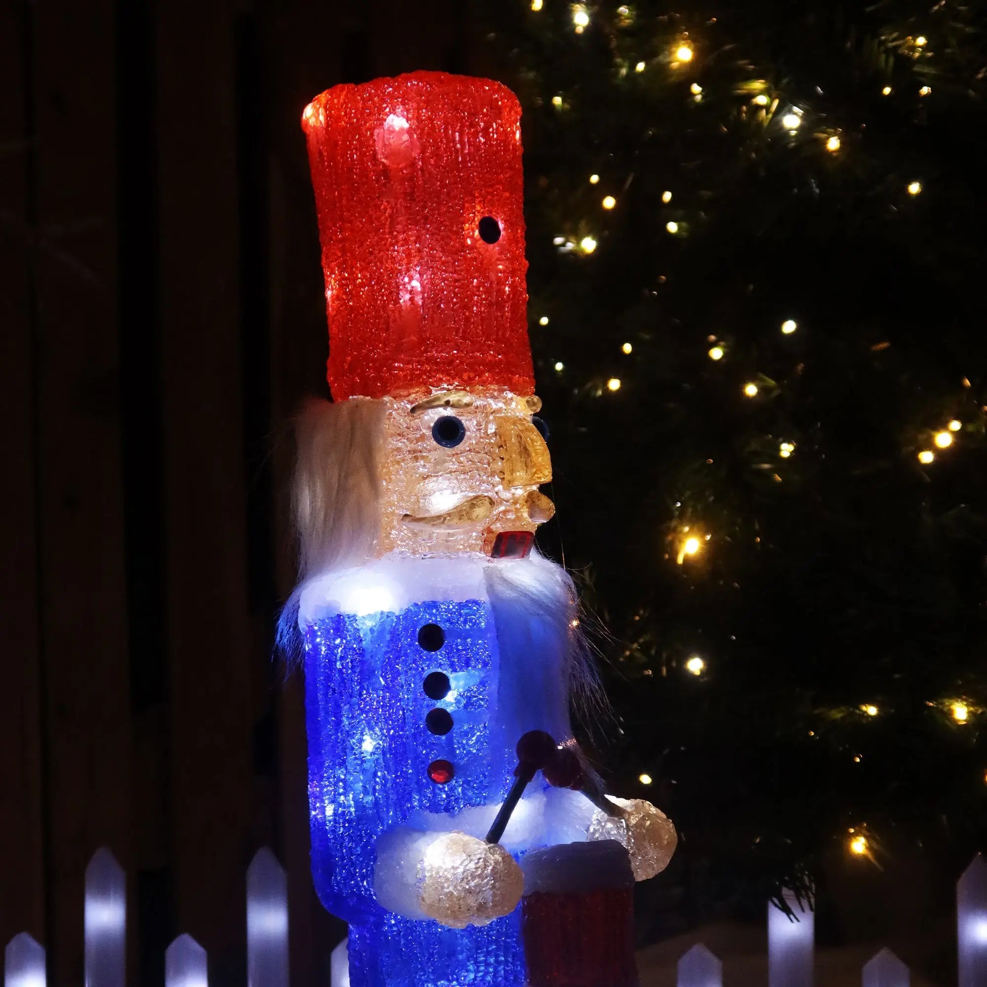 Lexi Lighting Acrylic Nutcracker V1 White Led 57cm