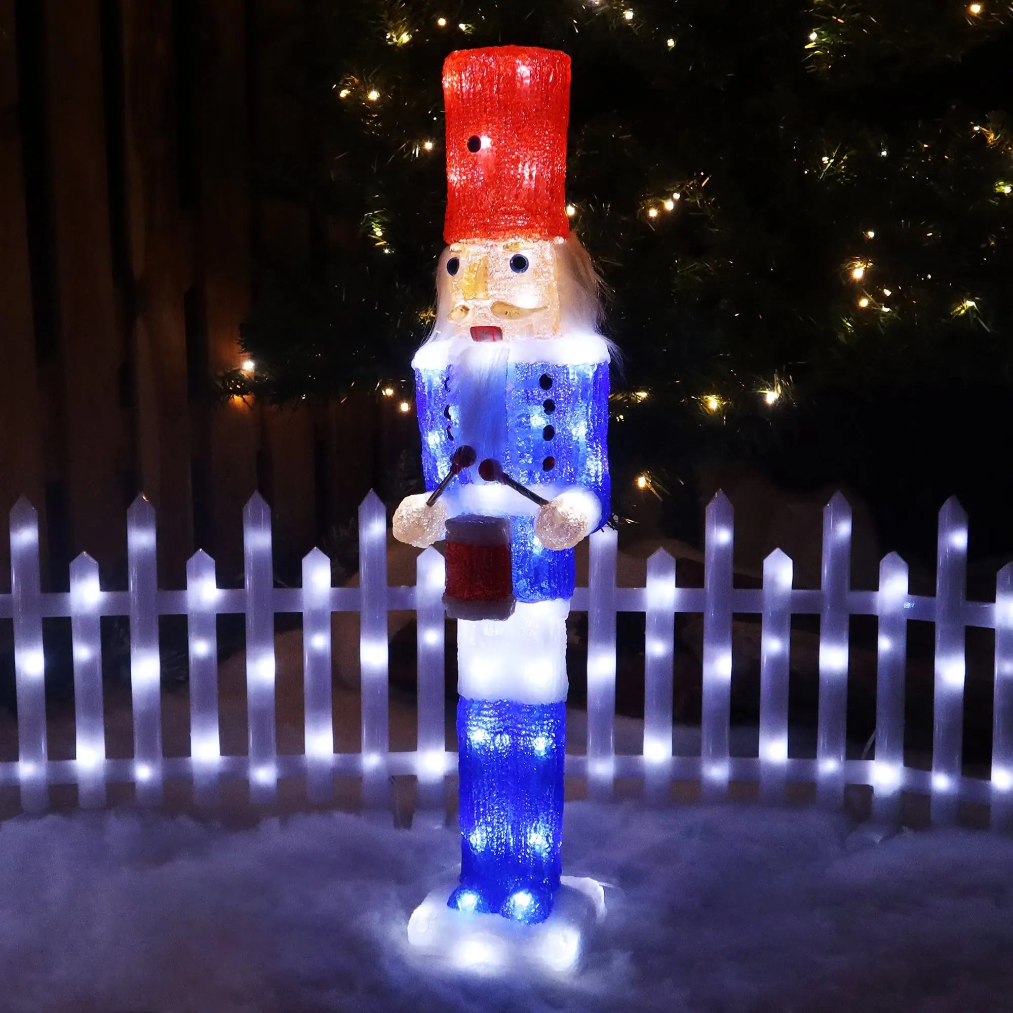 Lexi Lighting Acrylic Nutcracker V1 White Led 57cm