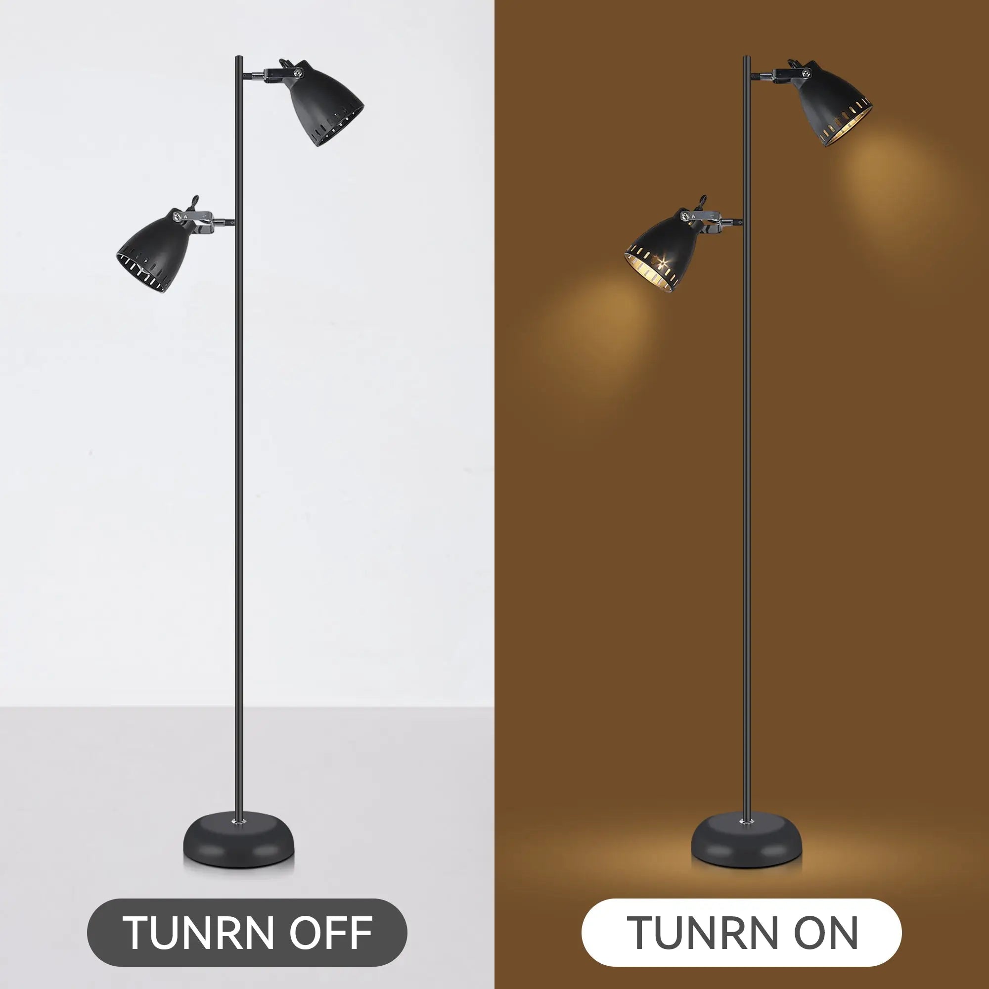 Lexi Lighting Audrey Floor Lamp Black Adjustable Dual
