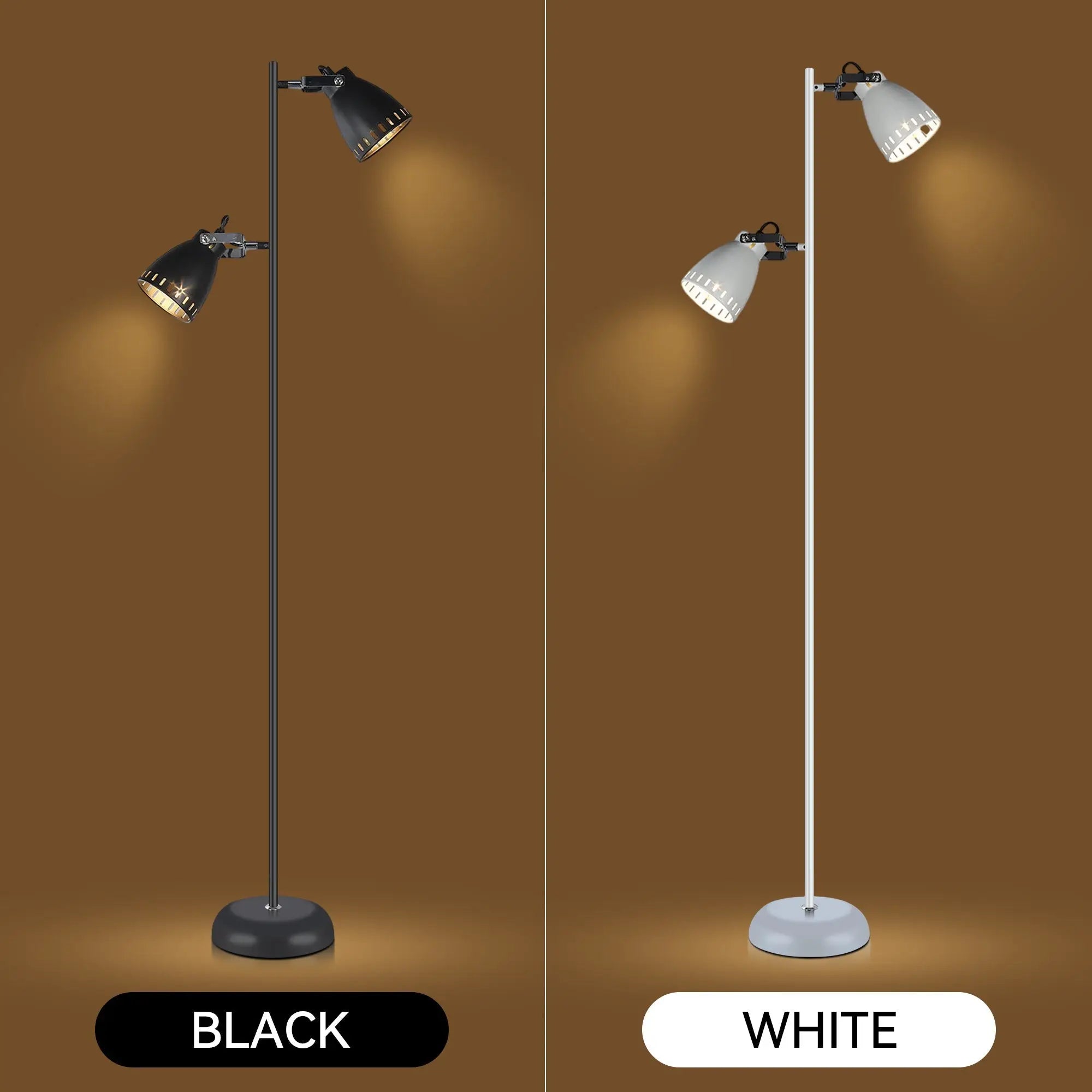 Lexi Lighting Audrey Floor Lamp Black Adjustable Dual