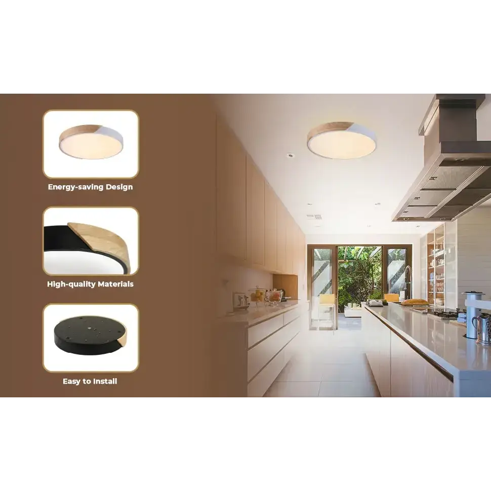Lexi Lighting Celestia Modern Timber Led Oyster Light