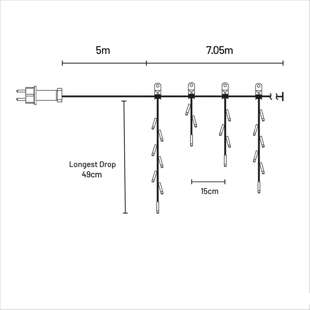 Lexi Lighting Curtain&Icicle Light Warmwhite 240 LED Icicle Light - 4 Colour Options