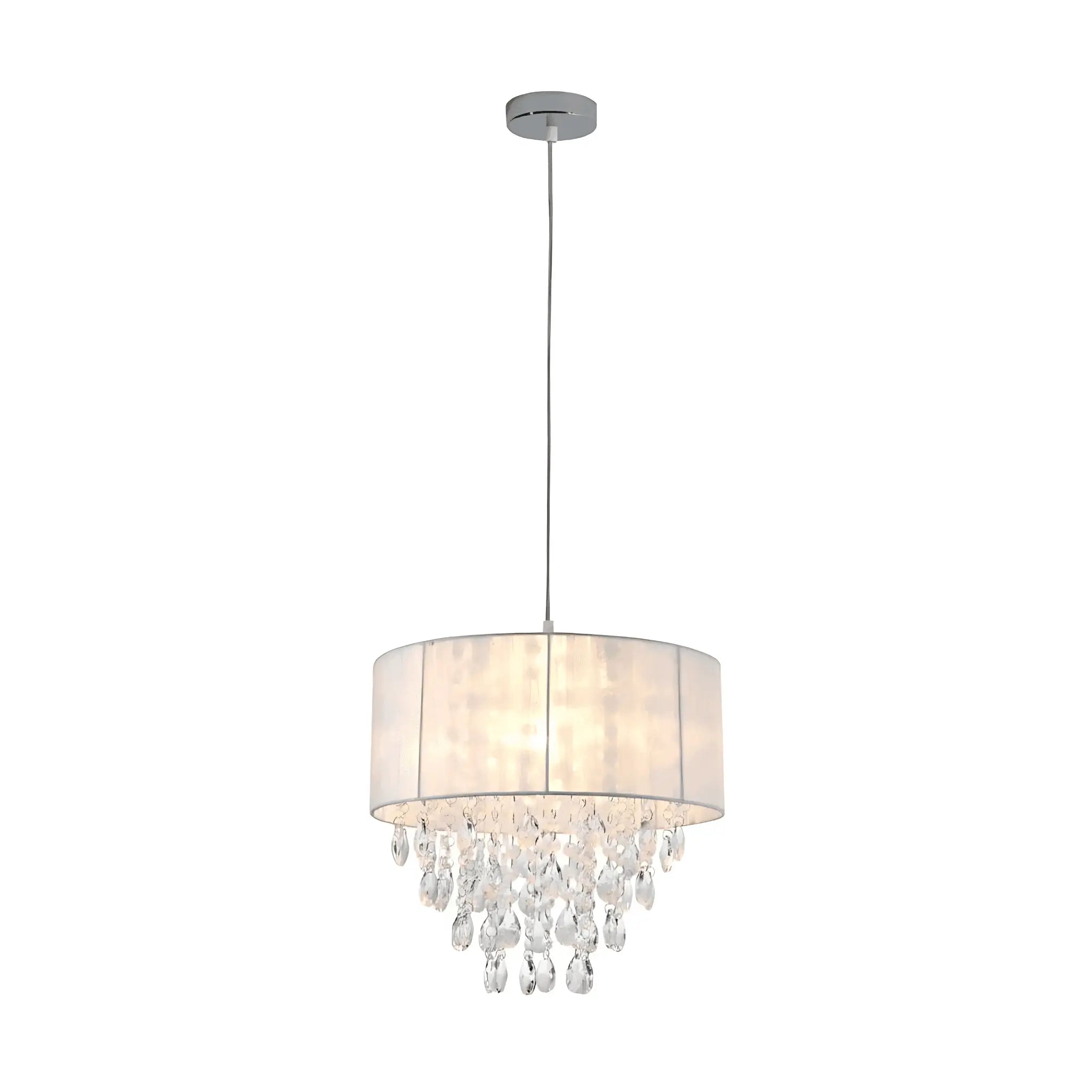 White drum shade lexi lighting delia pendant light with crystal accents and chrome hardware acrylic chandelier pendant light Australia