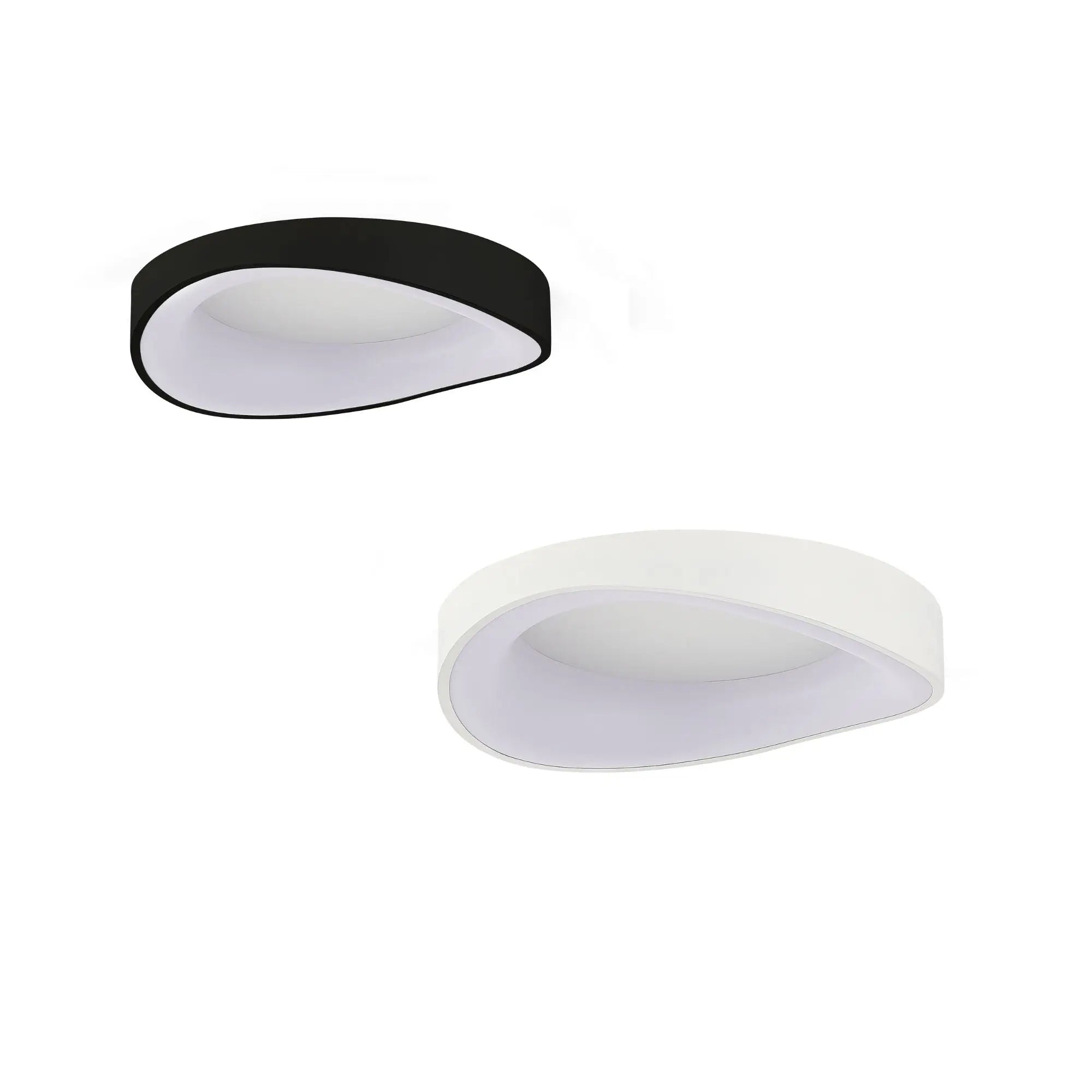 Hayley 24W LED ceiling light with black and white teardrop design