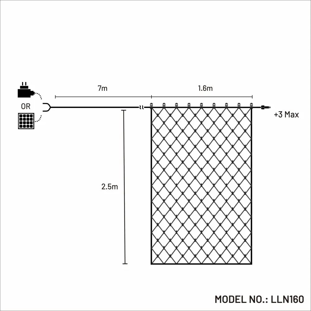 Lexi Lighting Net Light Dual Power 160 LED Connectable Net Light - 3 Colour Options