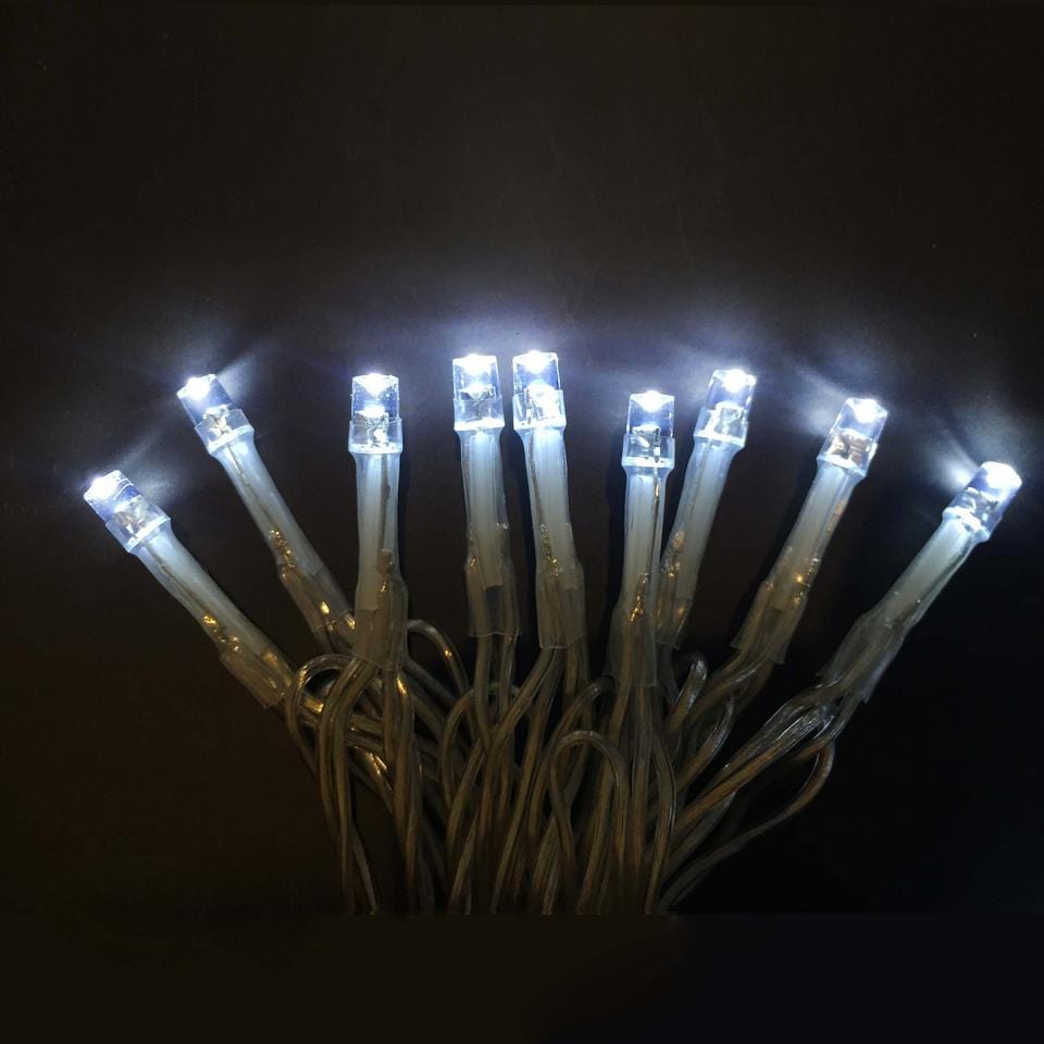 Lexi Lighting String Light White Battery Operated 30 LED String Light Clear Cable -3 Colour Options