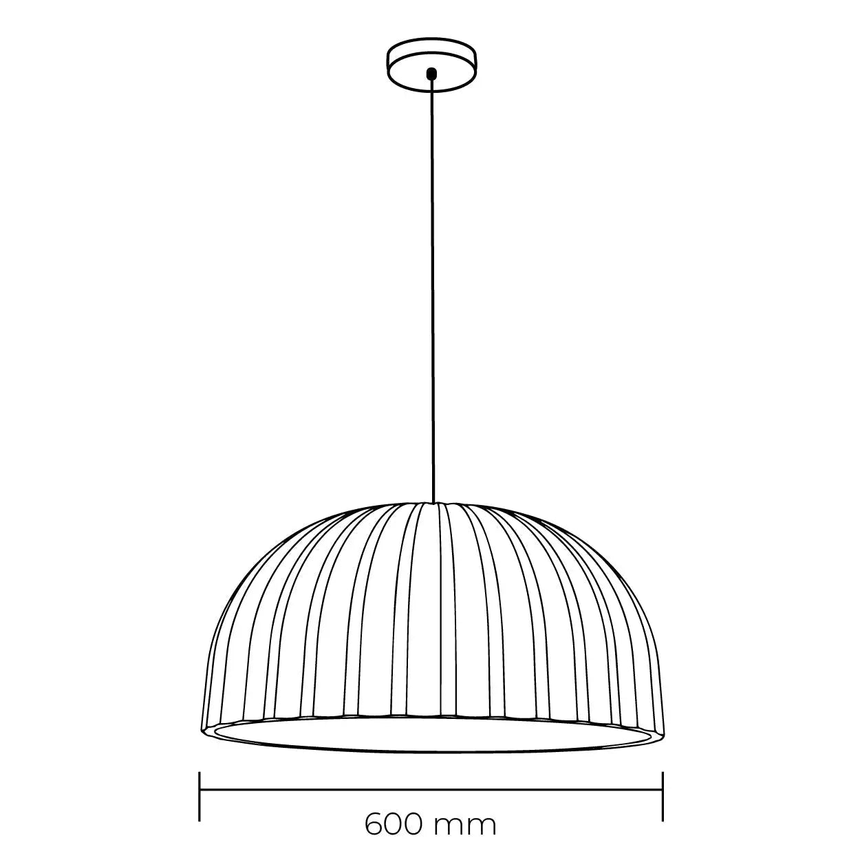 Whitney Ribbed Single Light Pendant in Two Sizes