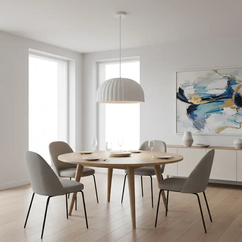 Whitney Ribbed Single Light Pendant in Two Sizes