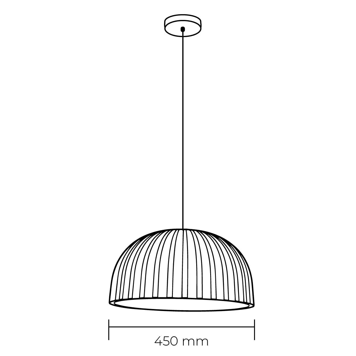 Whitney Ribbed Single Light Pendant in Two Sizes