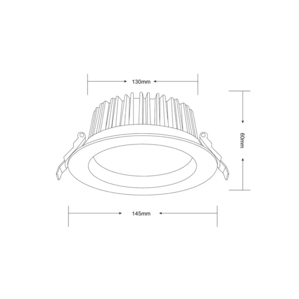 Lighting Creations LED Downlight 15W COB Tri Colour Dimmable LED Downlight 130mm cut out INFINITE301/15W