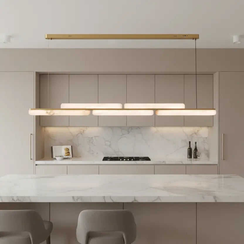 Brooklyn Brass Alabaster Spanish Marble Pendant Light