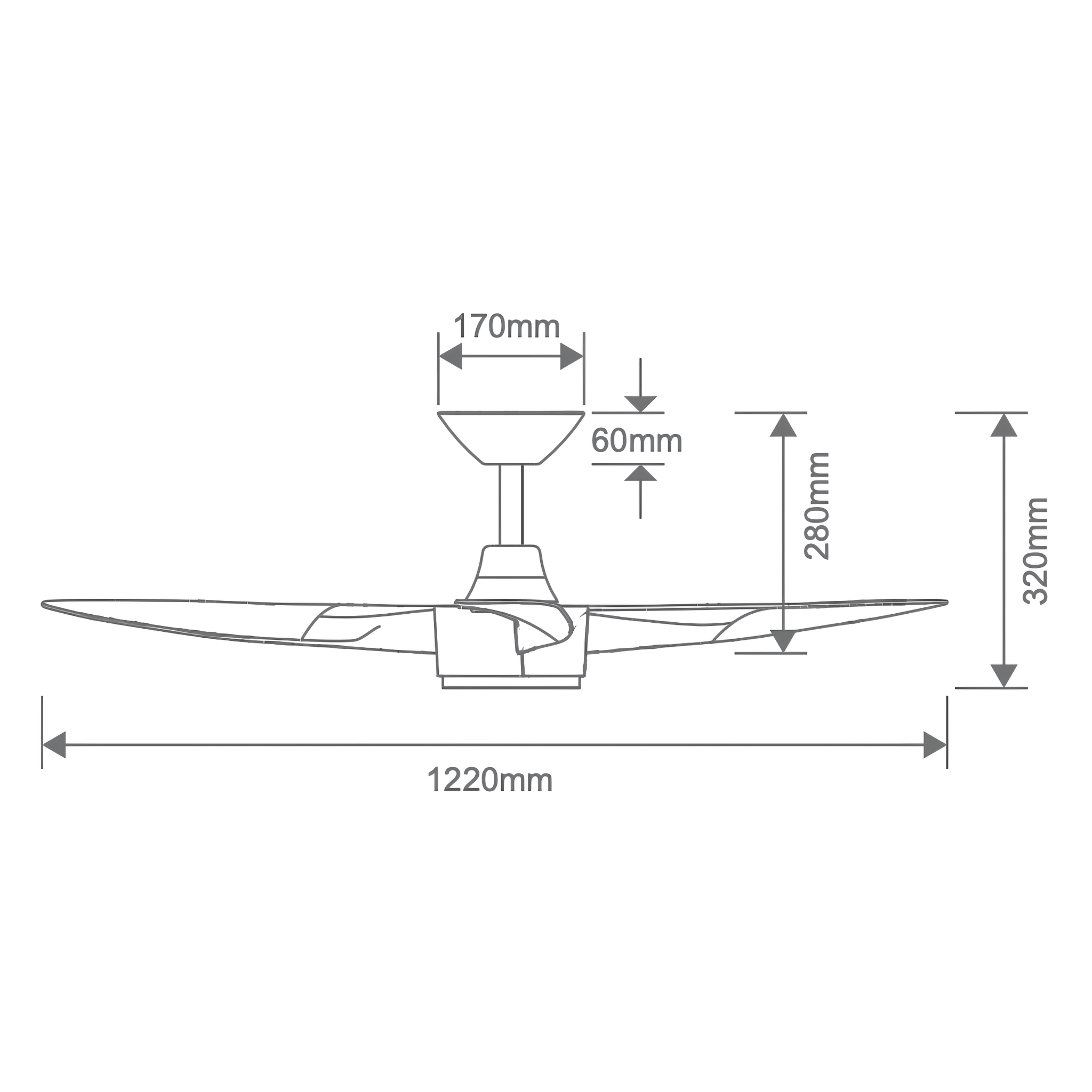 BLAST 48" White DC Ceiling Fan with Remote & CCT LED Light