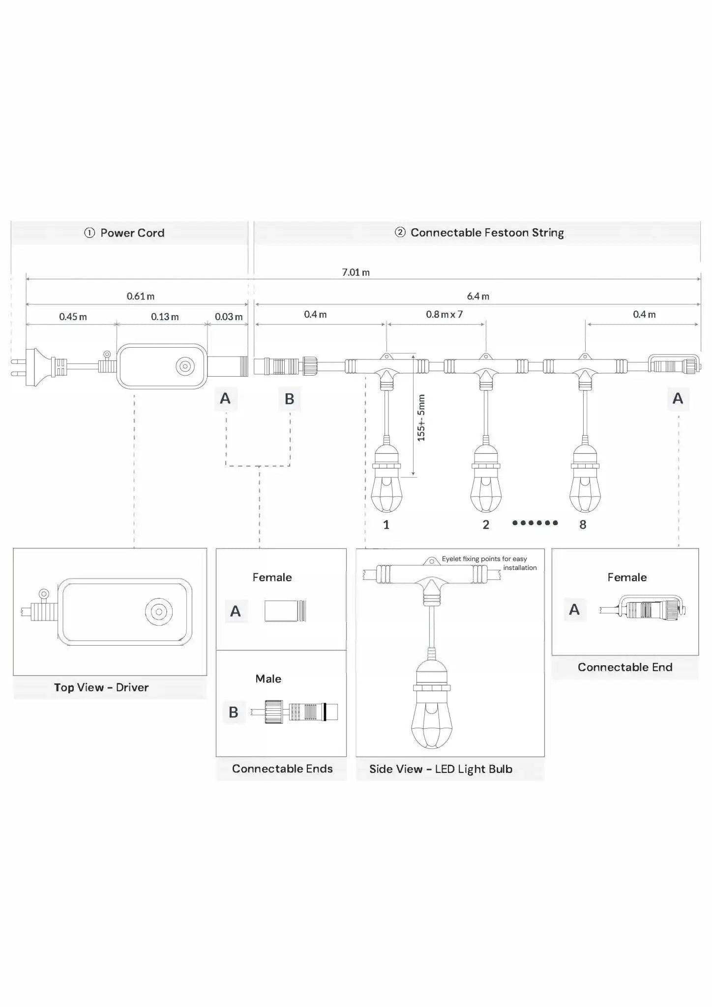 Liquid Leds Smart Rgbw Outdoor Festoon Lights App Voice Control