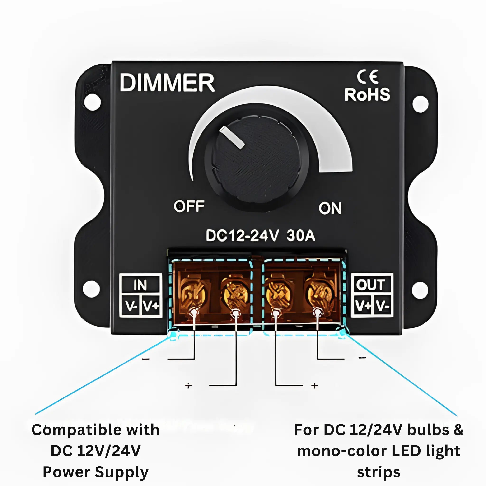 Liquidleds Au 12-24 Volt Dc Pwm Dimming Switch