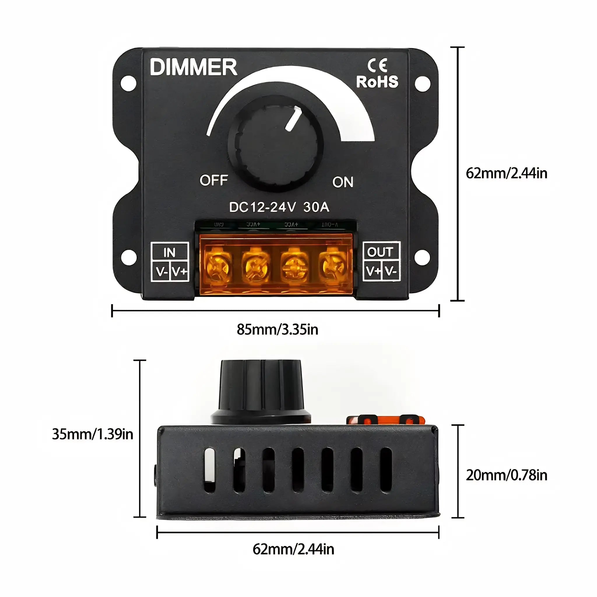 Liquidleds Au 12-24 Volt Dc Pwm Dimming Switch