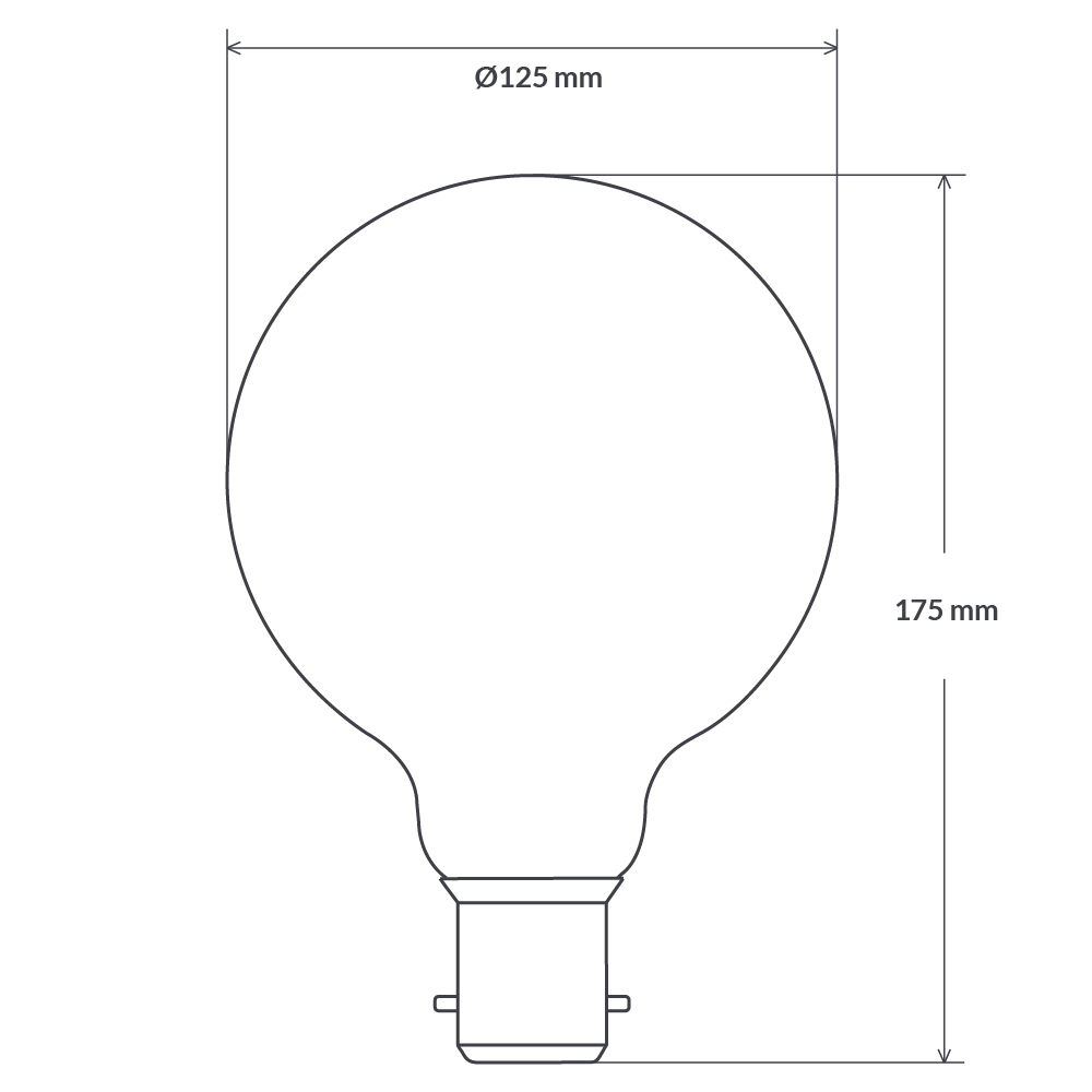 LiquidLEDs Lighting Globe Bulbs 4W G125 Dimmable Spiral LED Bulb (B22) in Extra Warm White F422-G125S-C