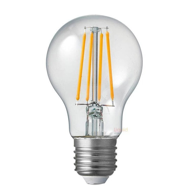 LiquidLEDs Lighting LED Light Bulbs 8W 12-24 Volt DC GLS Dimmable LED Light Bulb (E27) Clear in Warm White F827-A60-C-12V-27K