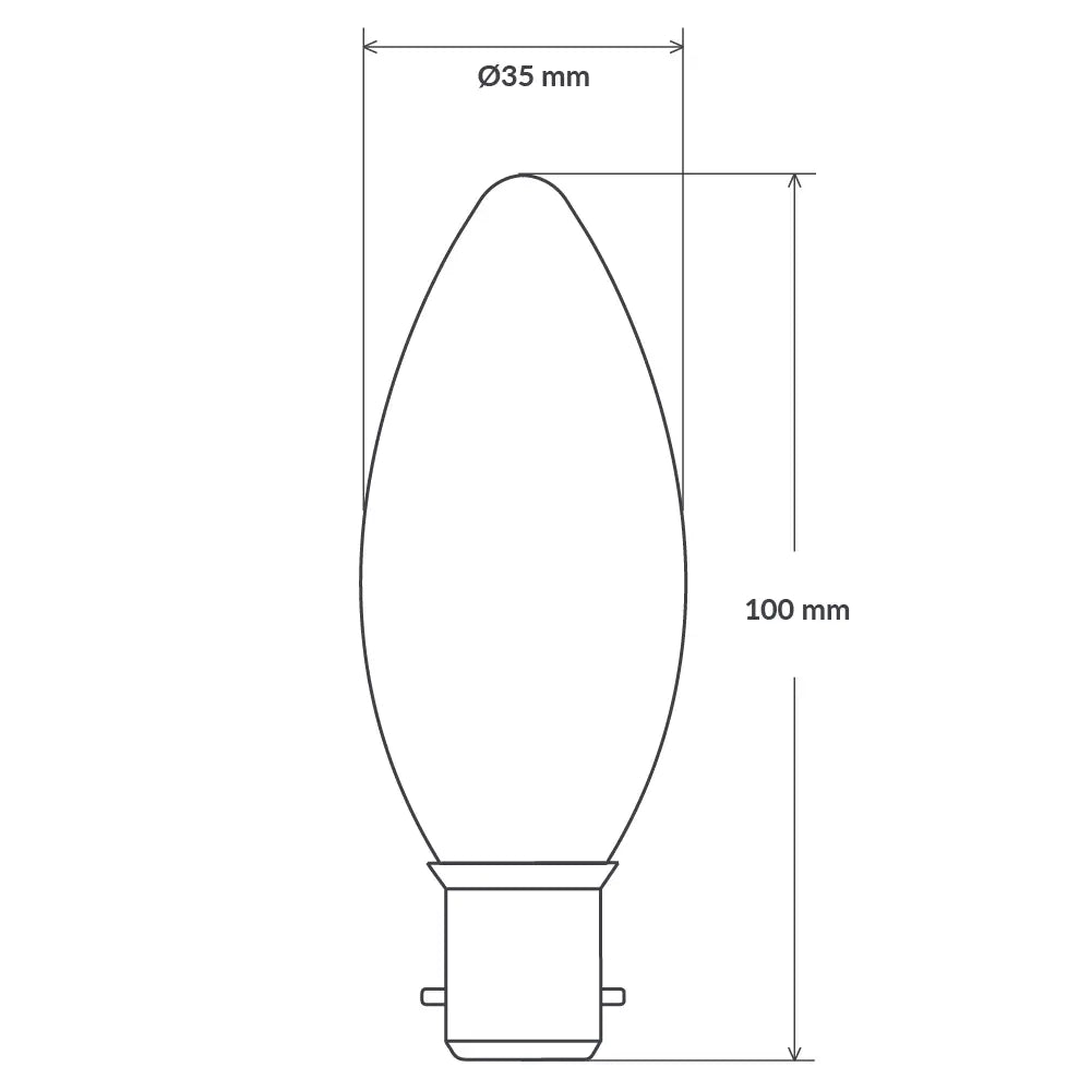 Green Earth Lighting Australia Candle Bulbs 4W 12-24 Volt DC Candle Dimmable LED Bulb (B22) Clear in Warm White F422-C35-C-12V