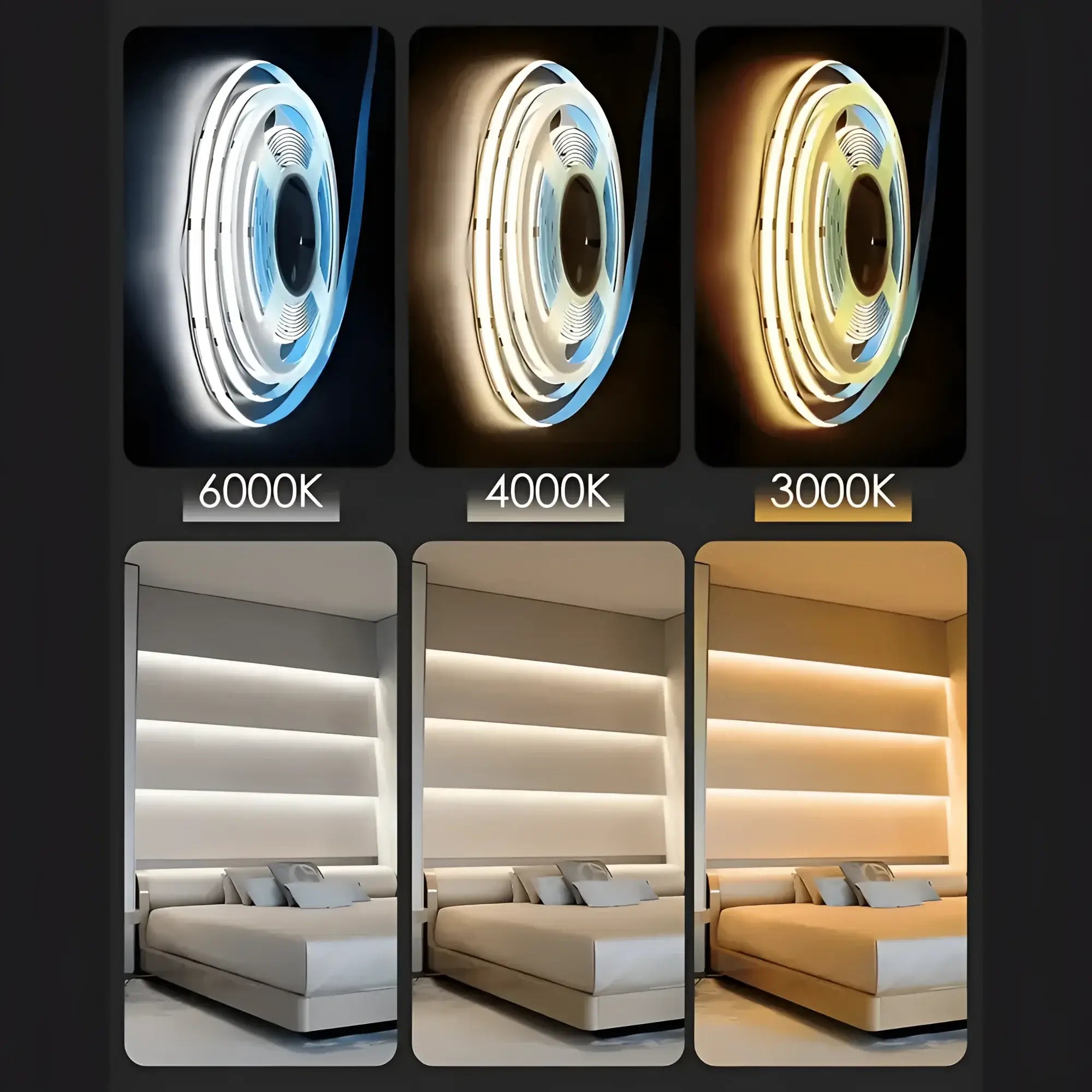 Tunable White Cob Strip Light Kit Dotless 10w Smart