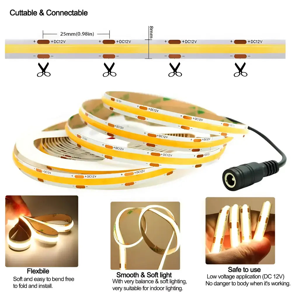 LumaFlex Linea Core 3000K – Premium COB LED Strip Light Kit