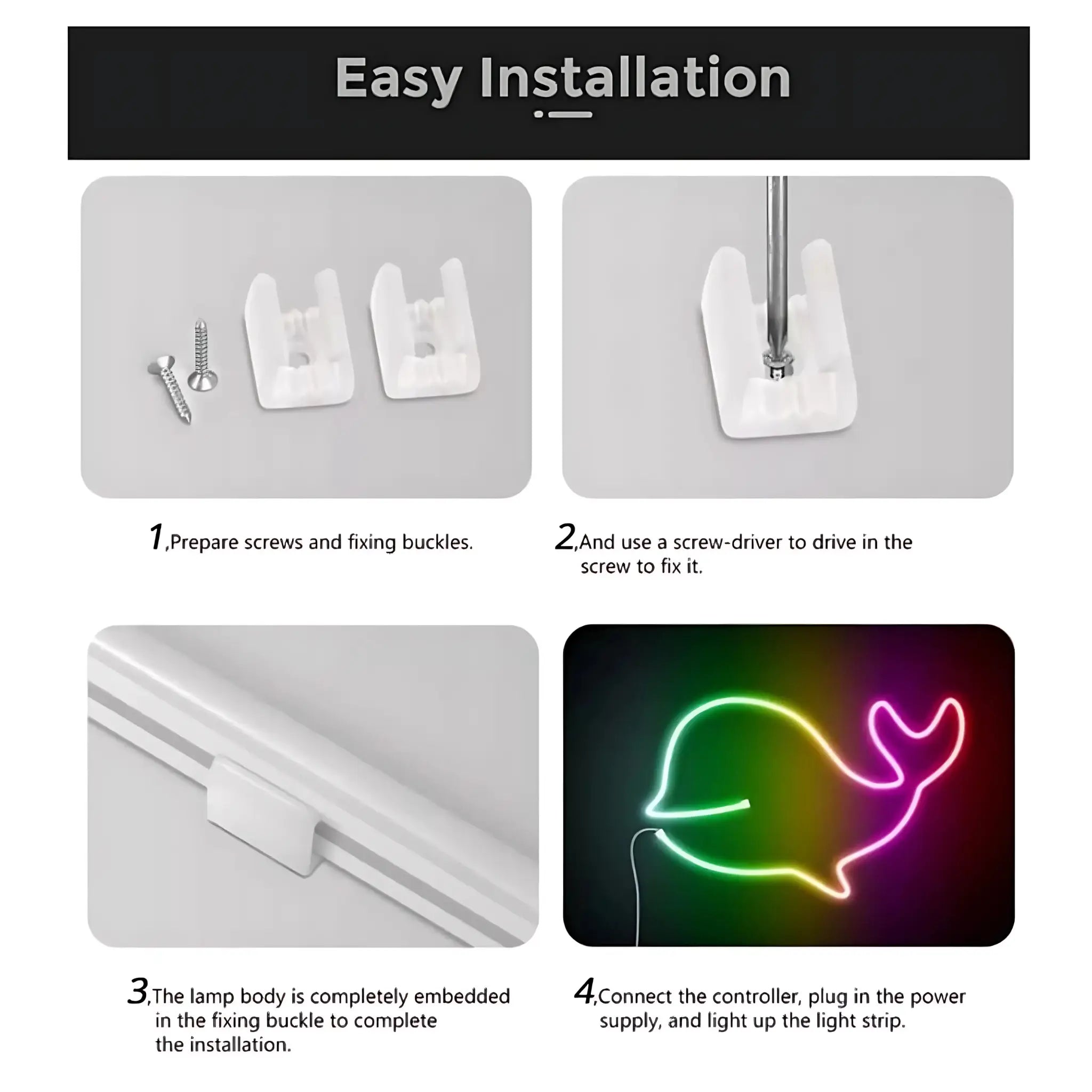 Lumaflex Vibe Rgb Neon Led Strip Light Kit Smart App