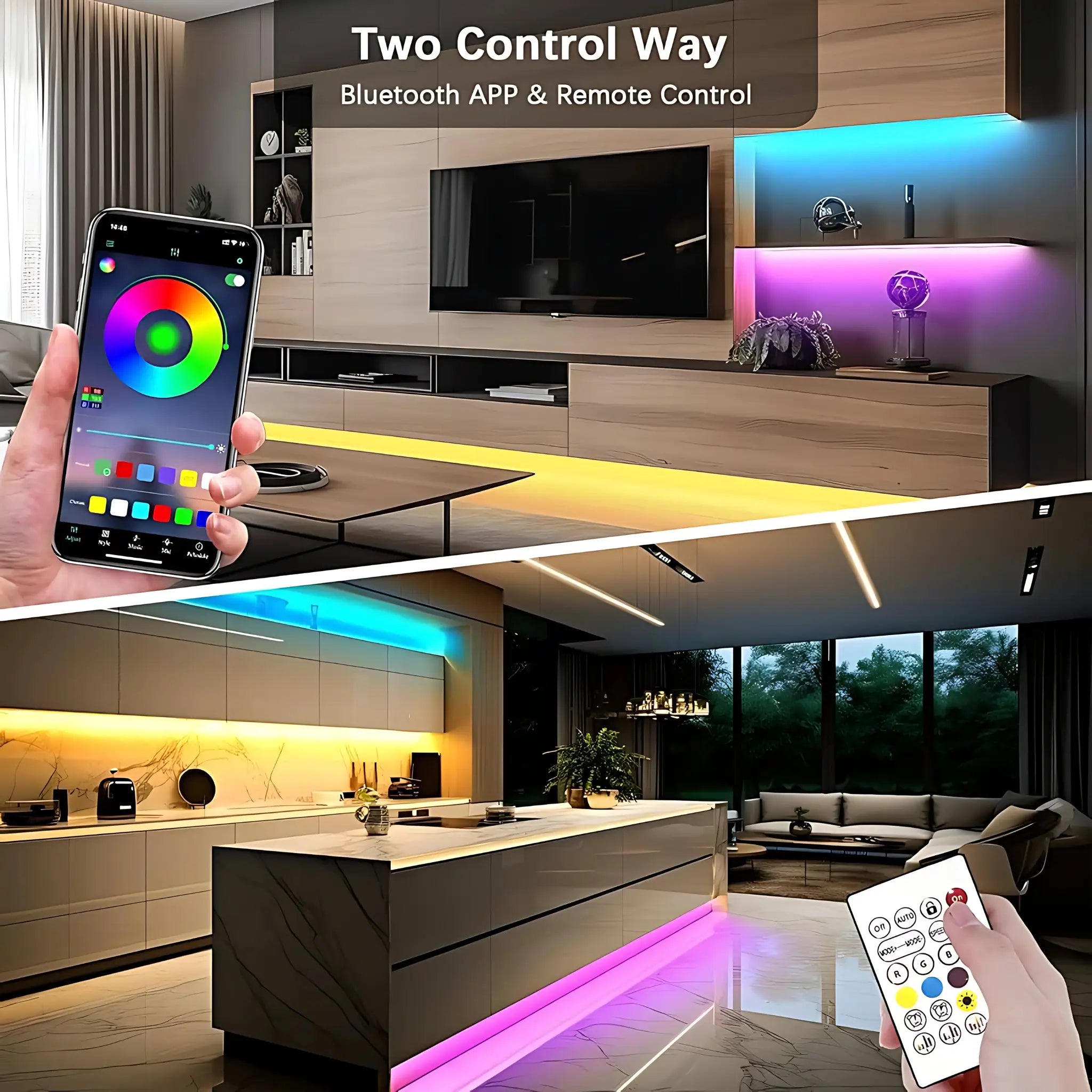 LumaFlex Vibe RGB neon LED strip light kit with smart app and remote