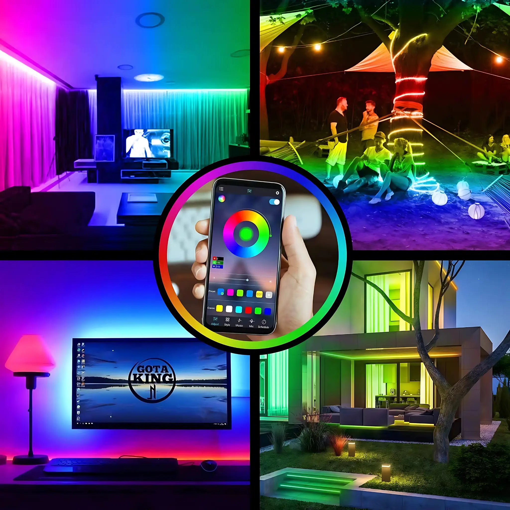 LumaFlex Vibe RGB neon LED strip light kit with smart app control