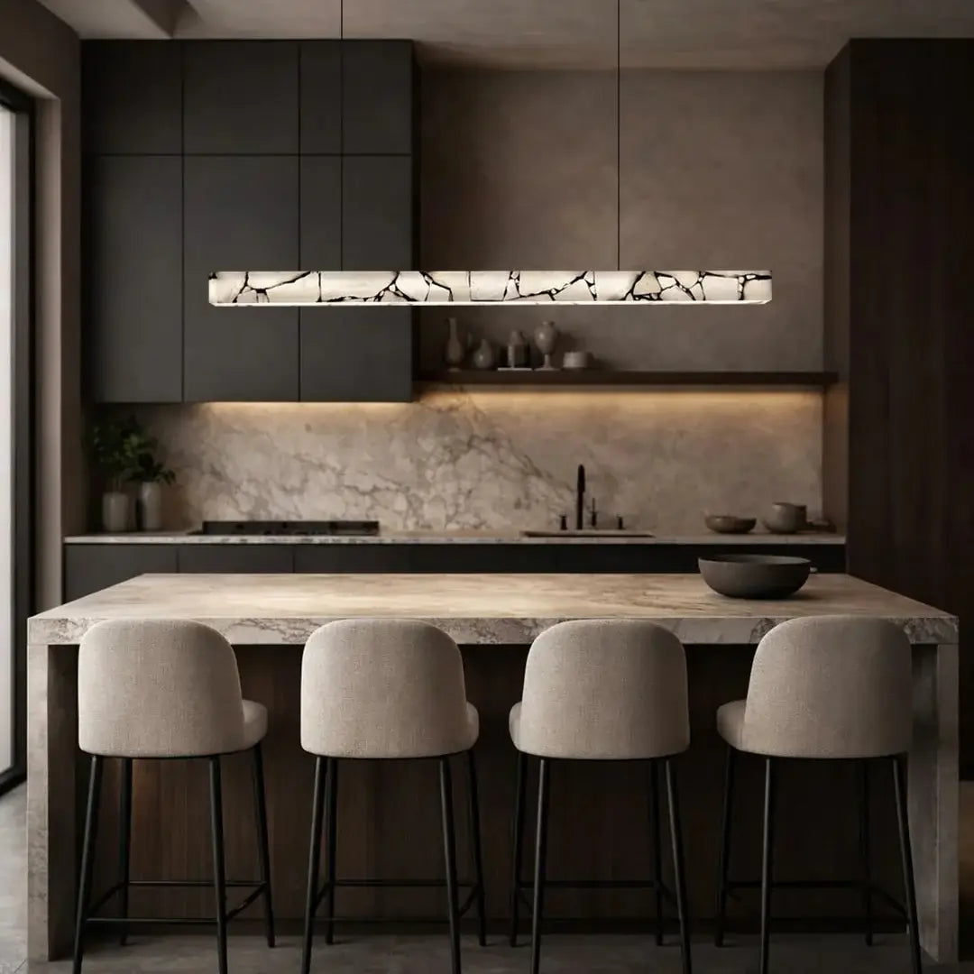 Luminara Alabaster Style Spanish Marble LED Pendant Light