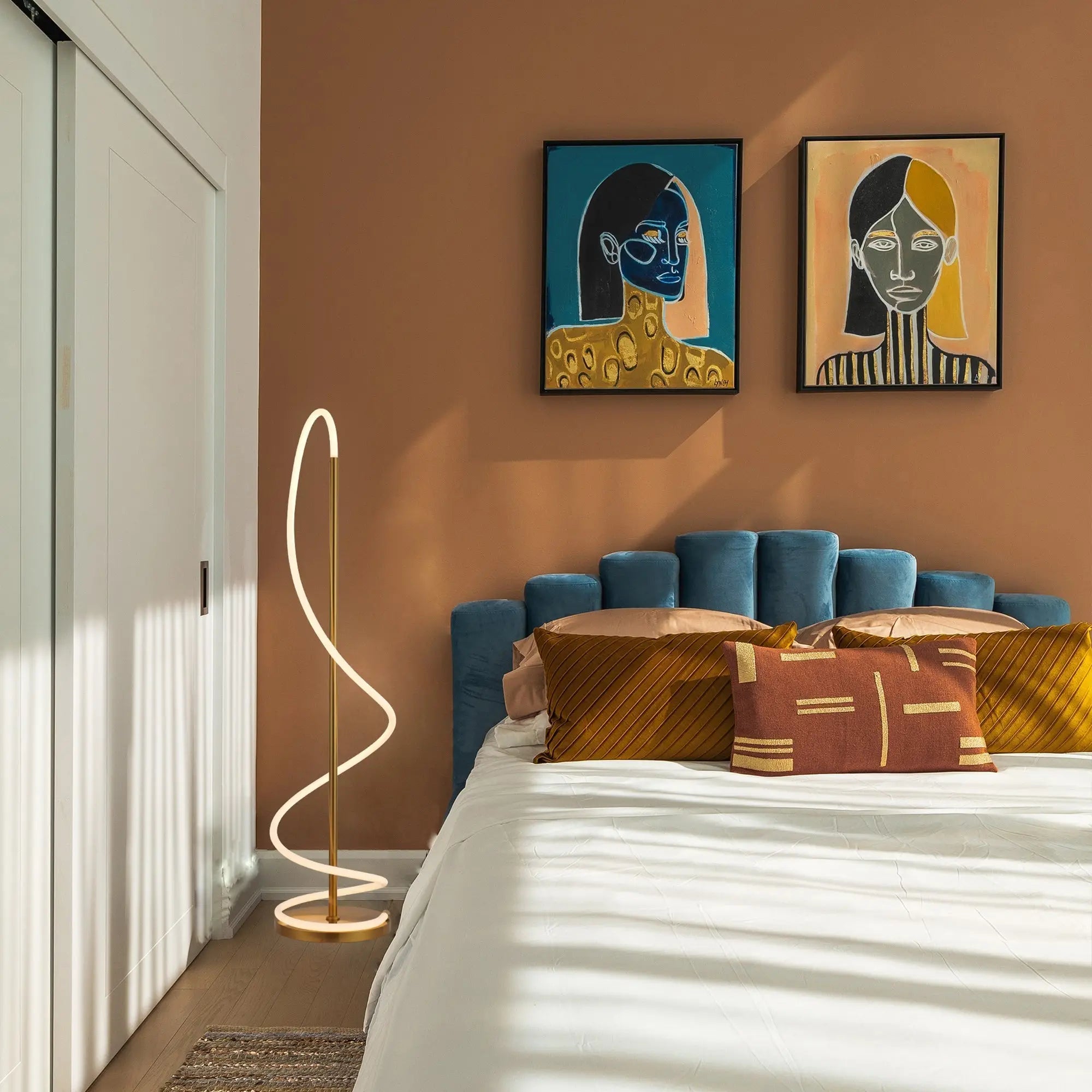 Lyona Led Floor Lamp - Gold Lexi Lighting