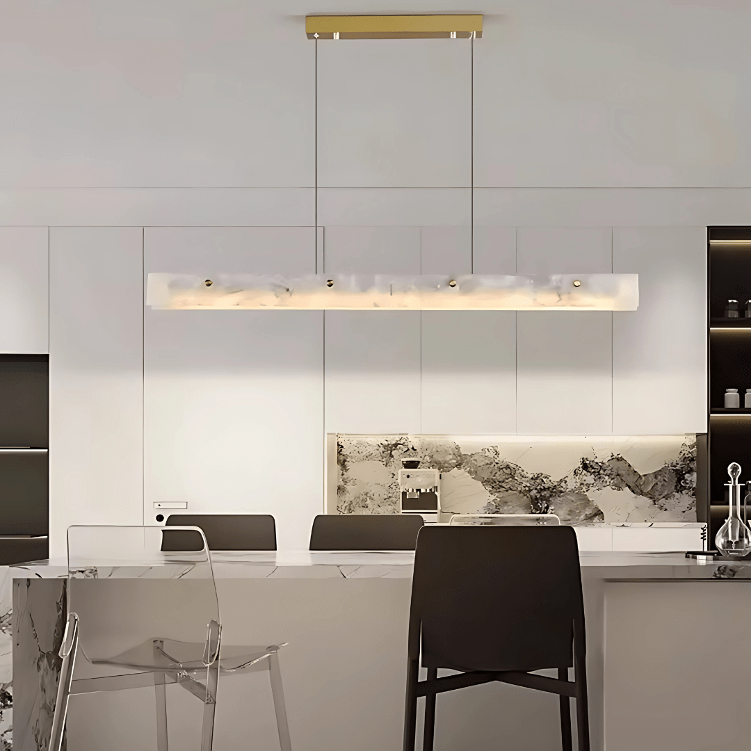 Green Earth Lighting Australia Pendant Light MADISON LUXE Brass Spanish Marble 1.2M Tri-Colour LED Pendant MADLUXEBR