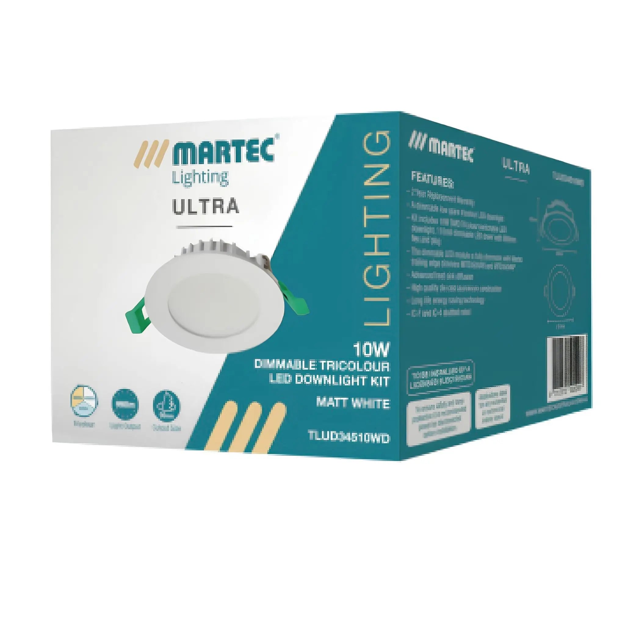 Martec Ultra 10W Tri-Colour LED Dimmable Recessed Ceiling Light - 90mm