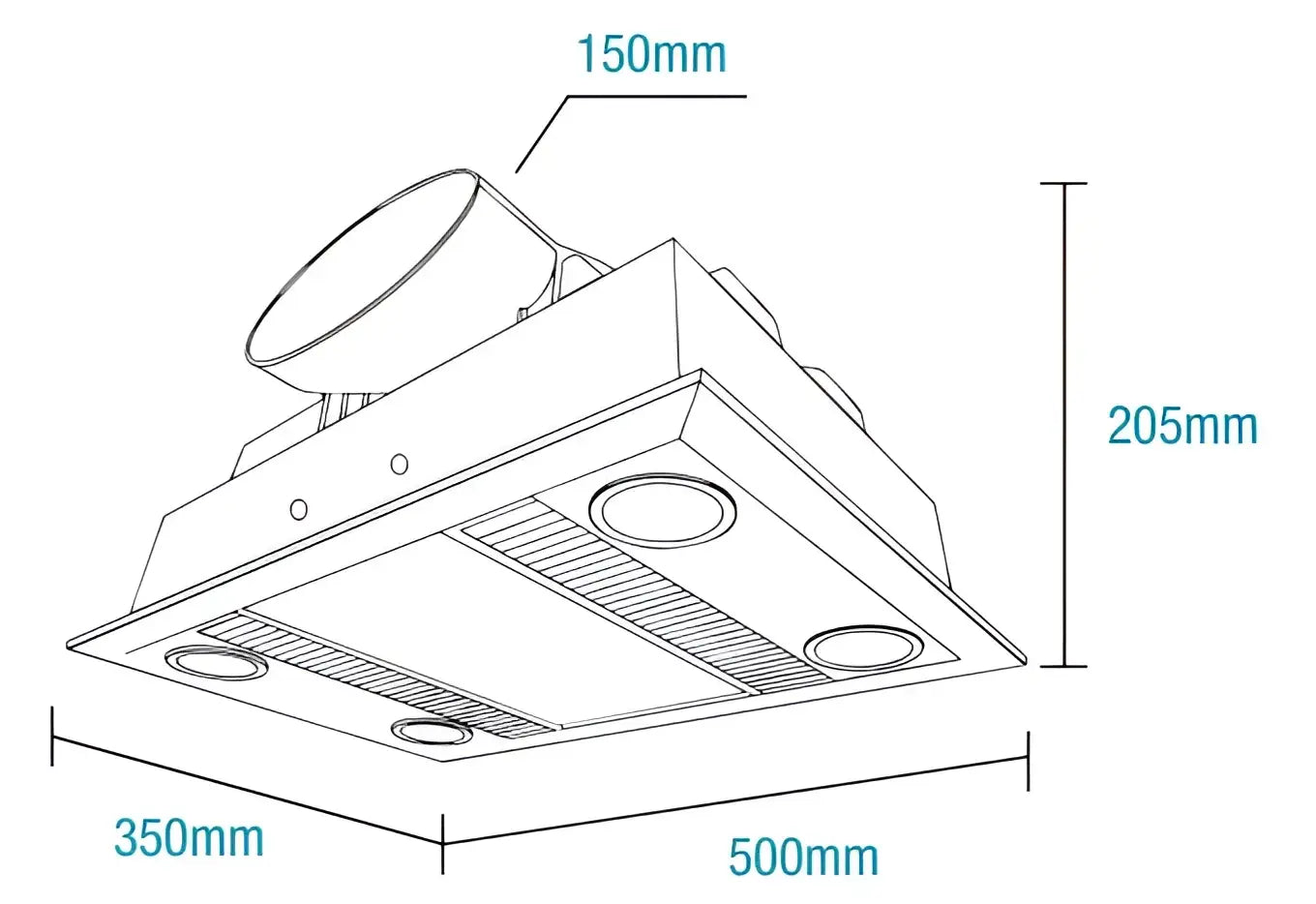 Martec Linux Dc 3 in 1 Bathroom Heater and Exhaust Fan