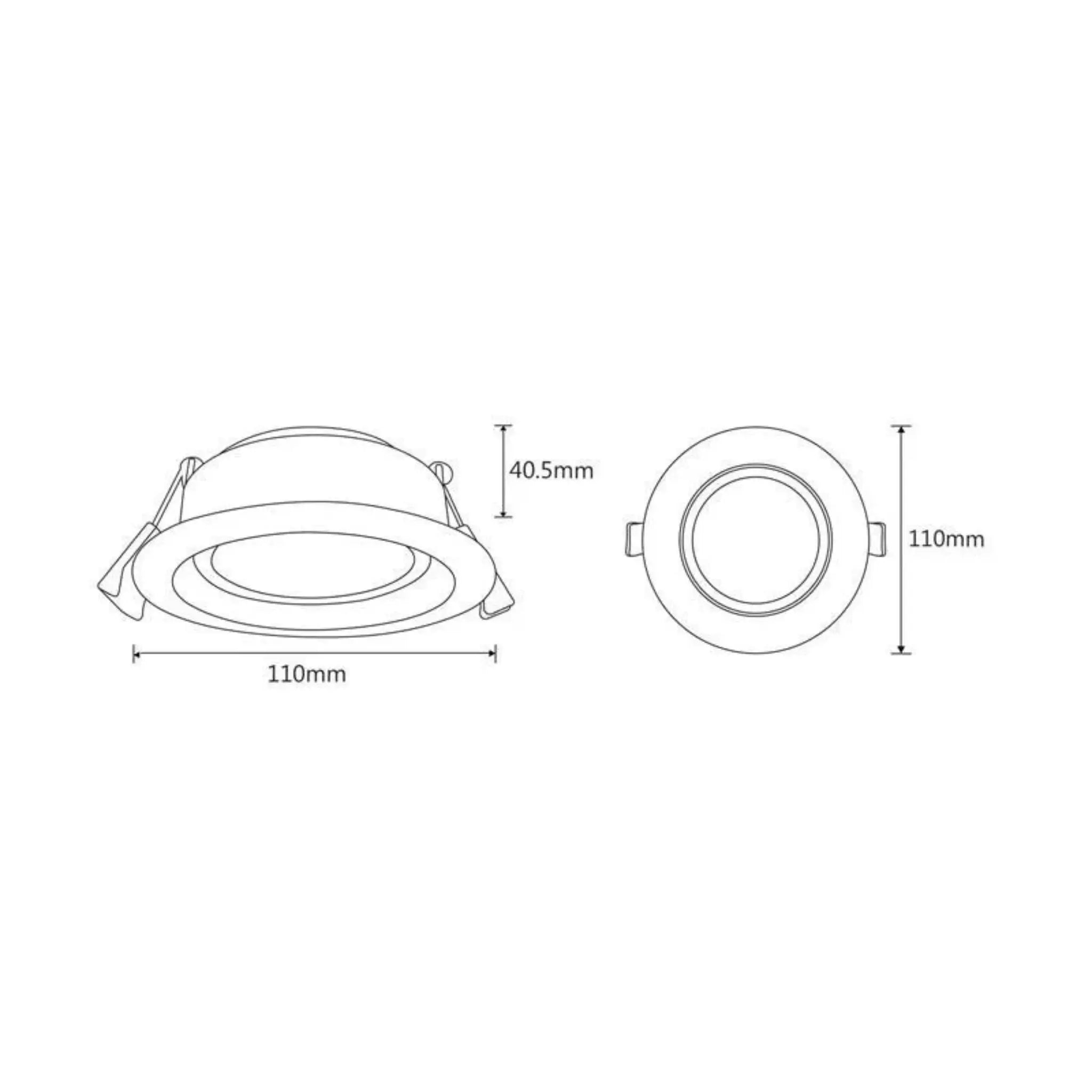 Martec Arte Gimbal 10W Tri-Colour LED Dimmable Recessed Ceiling Light - 90mm