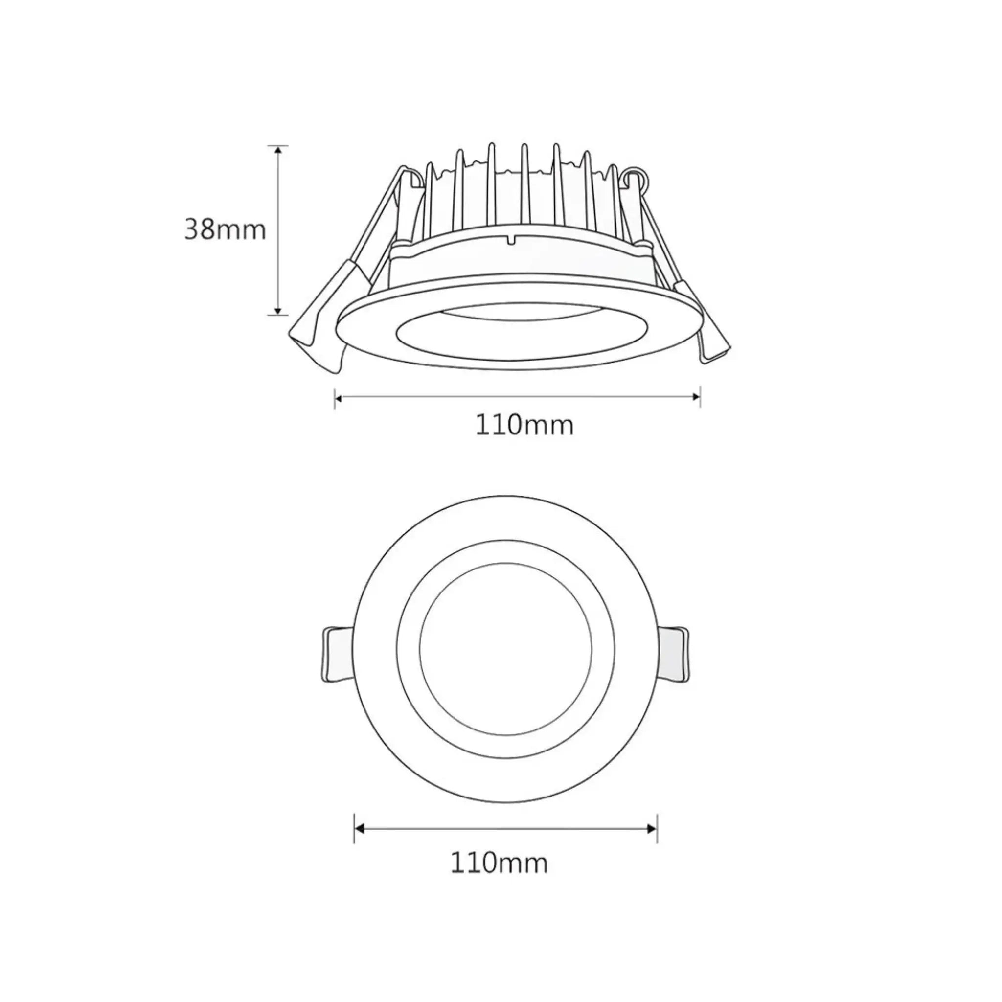 Martec Arte 10W Tri-Colour LED Dimmable Recessed Ceiling Light - 90mm