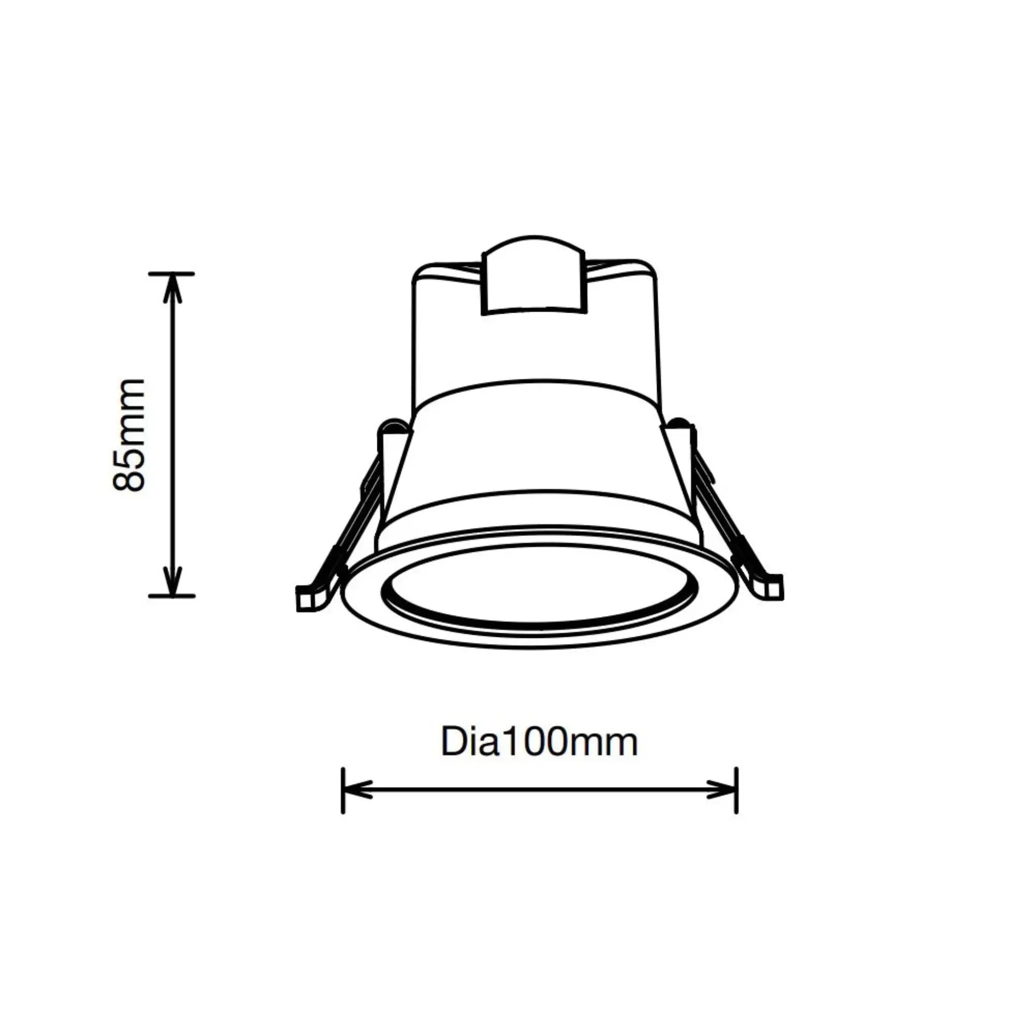 Martec Rex 9W Tri-Colour LED Dimmable Recessed Ceiling Light - 90mm