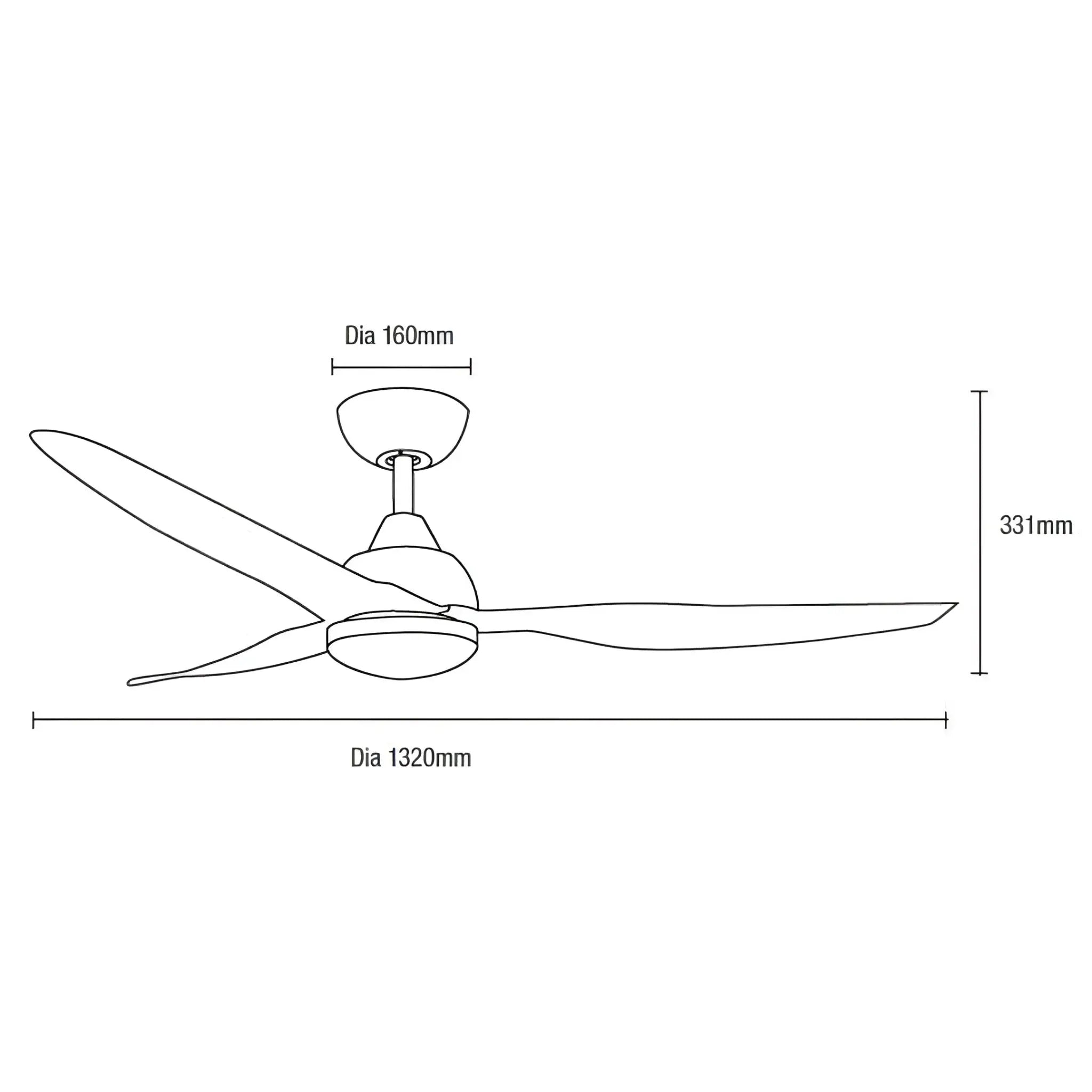 Martec Avoca 52 Inch Smart Ceiling Fan with Led Light